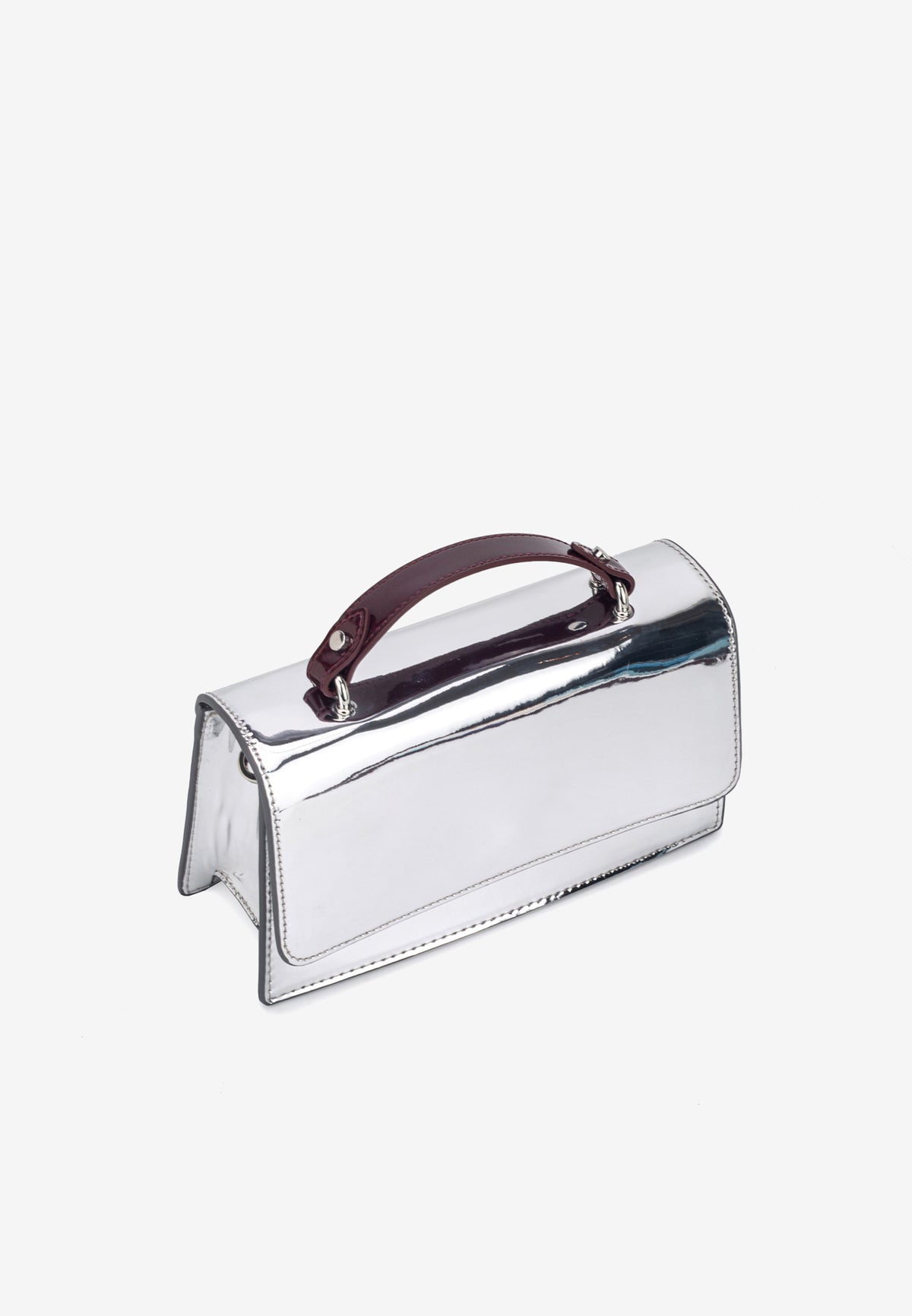 HVISK Aria Mirror Gloss Handbag 511 Silver Maroon