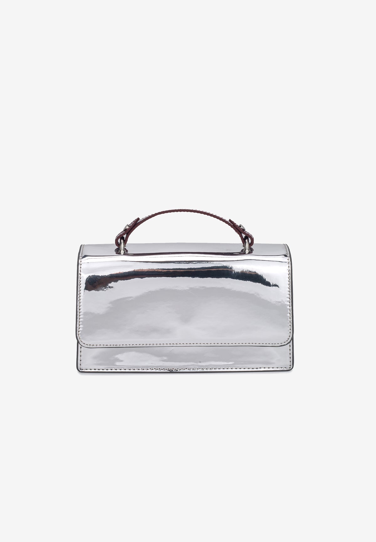 HVISK Aria Mirror Gloss Handbag 511 Silver Maroon