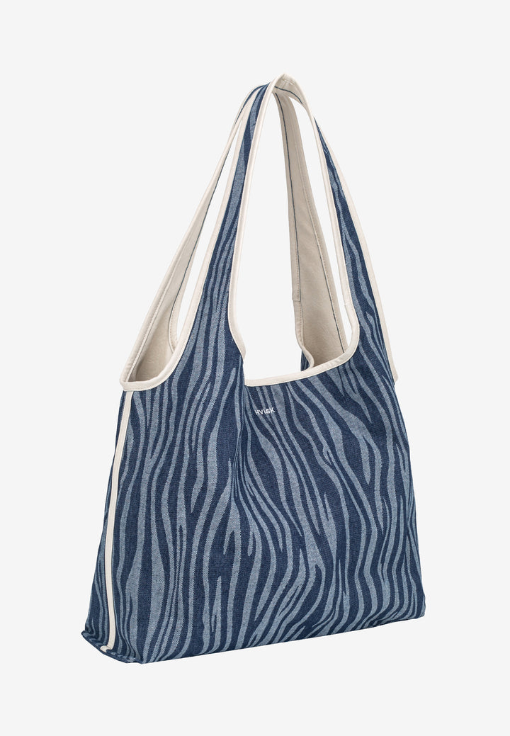 HVISK CARRY DENIM Tote Bag 470 Navy Zebra