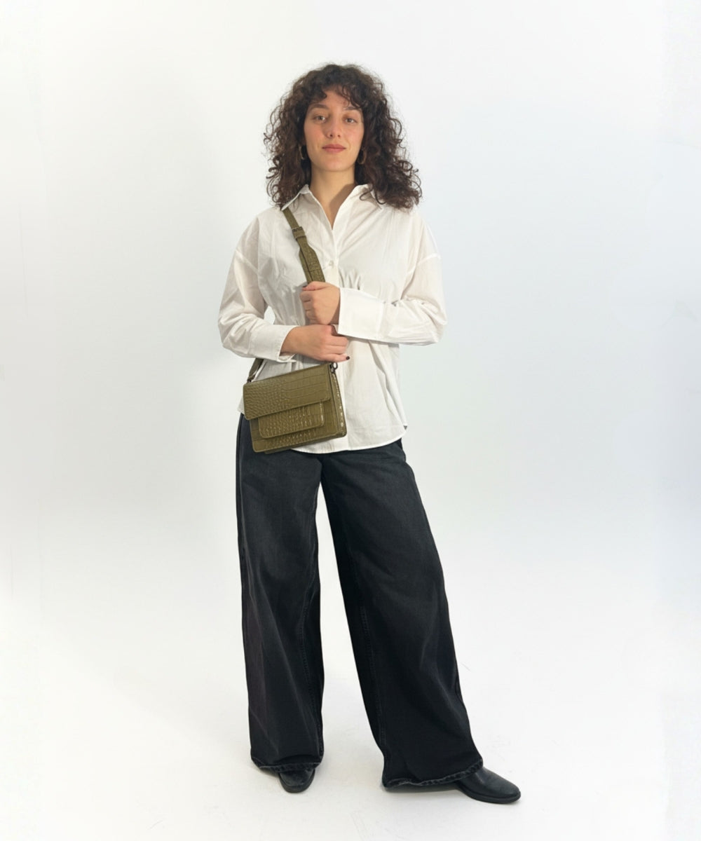 HVISK CAYMAN POCKET TRACE Crossbody 487 Olive Green