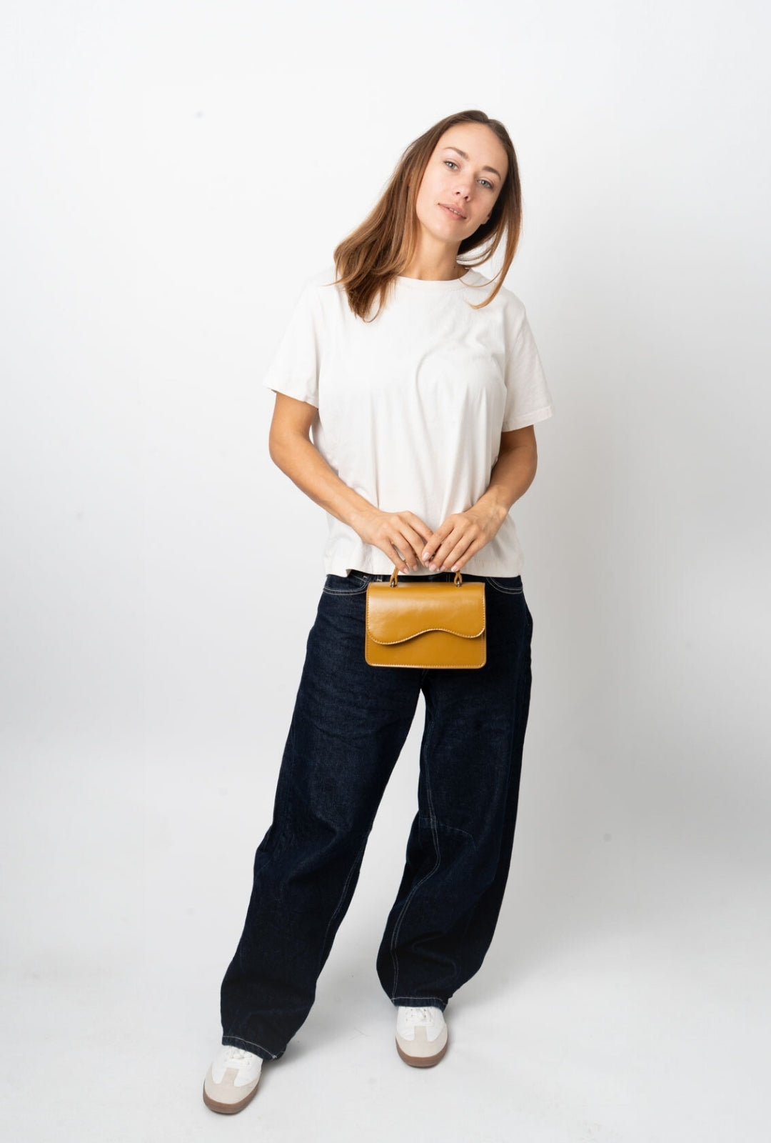 HVISK CRANE GLOSSY STRUCTURE Crossbody 478 Amber Haze
