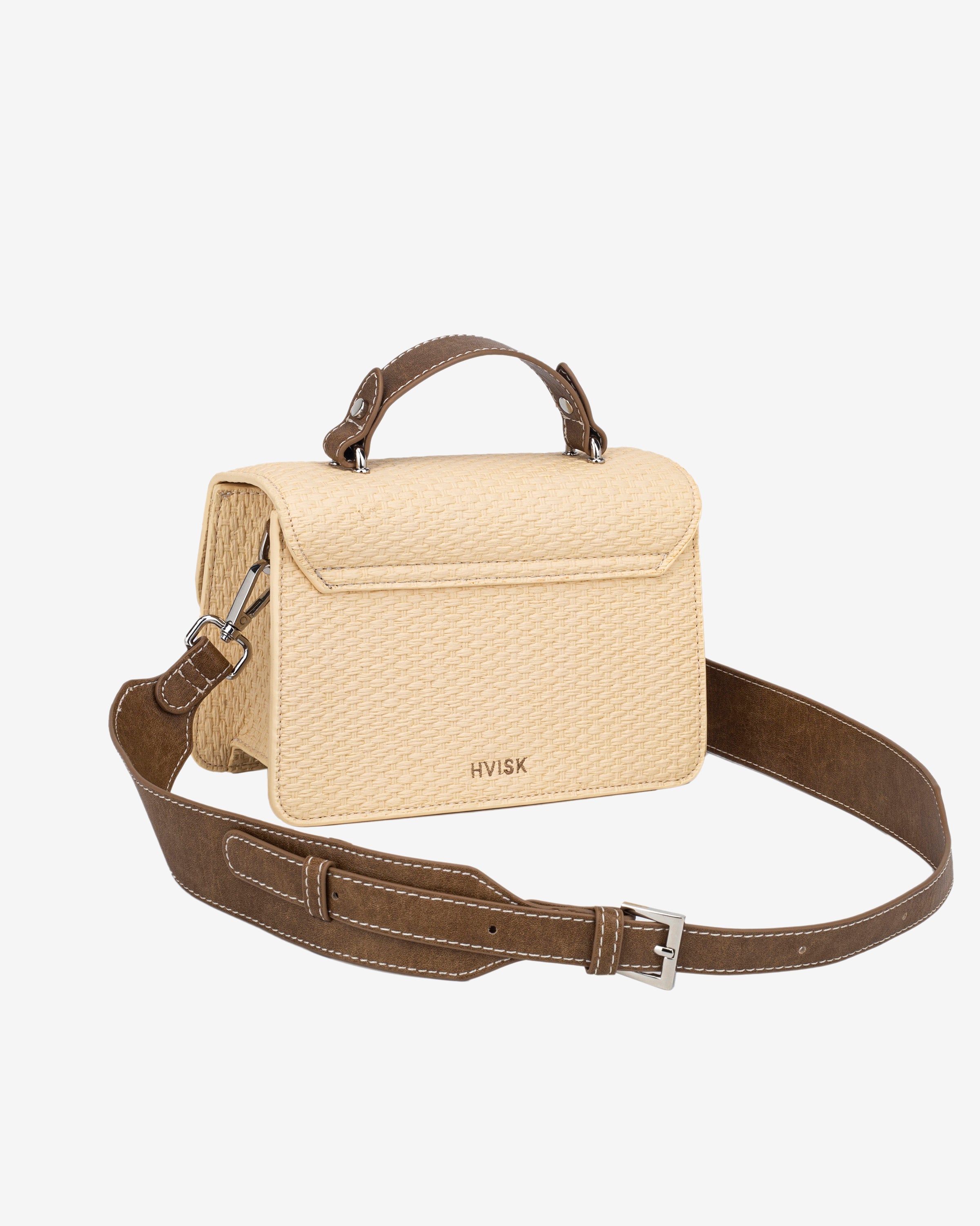 HVISK CRANE RAFFIA STRUCTURE Crossbody 471 Raffia Sand
