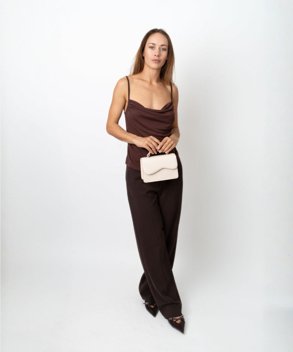 HVISK CRANE SHELL STRUCTURE Crossbody 486 Oat White