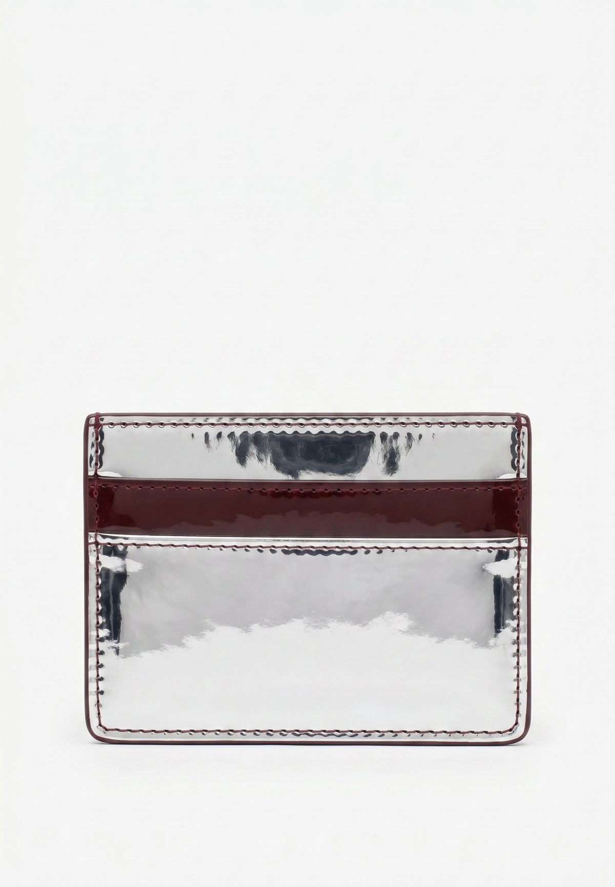 HVISK Cardholder Mirror Gloss Wallet 511 Silver Maroon
