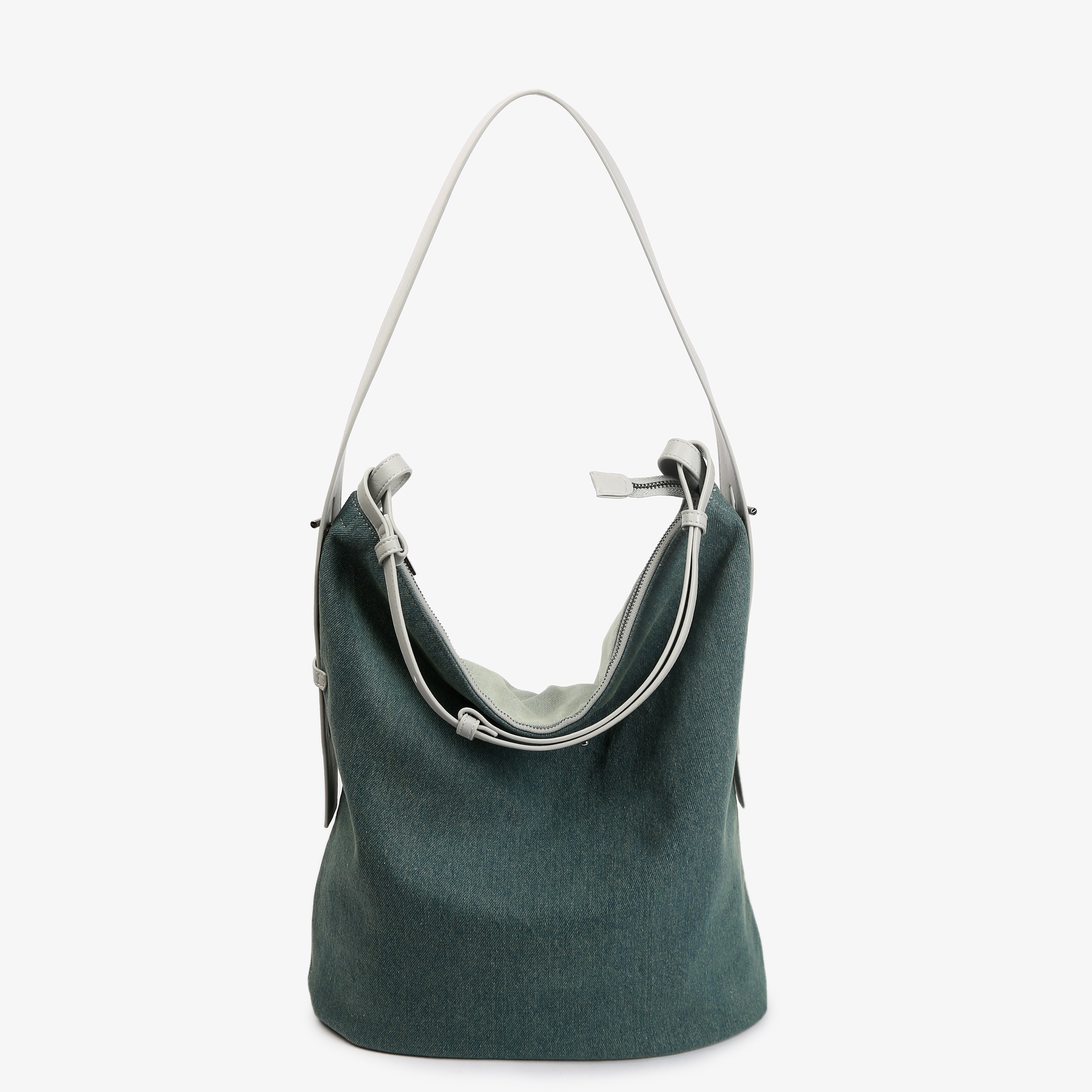 HVISK EMMETT DENIM Tote Bag 481 Teal Tones