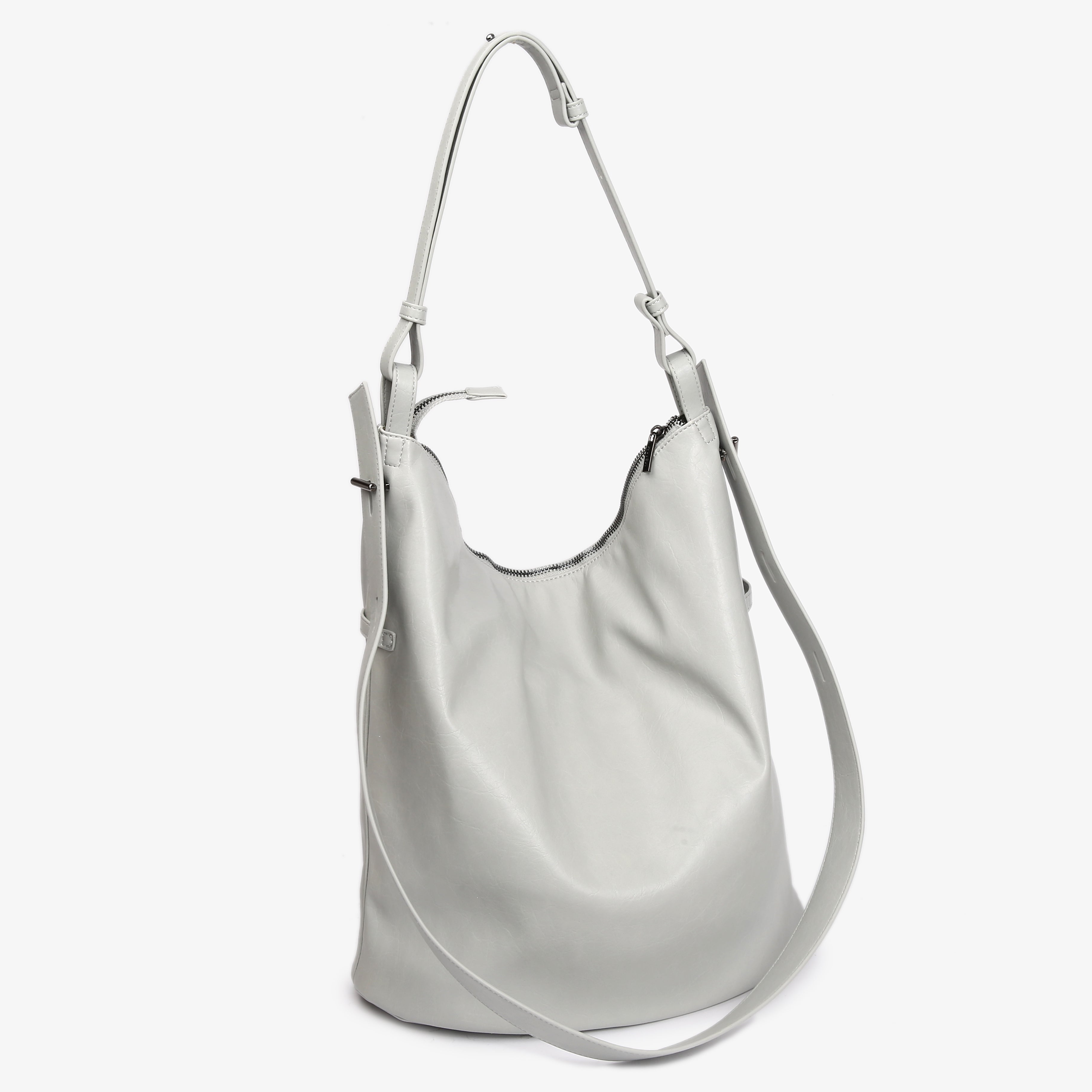 HVISK EMMETT GLOSSY STRUCTURE Tote Bag 477 Grey Aura