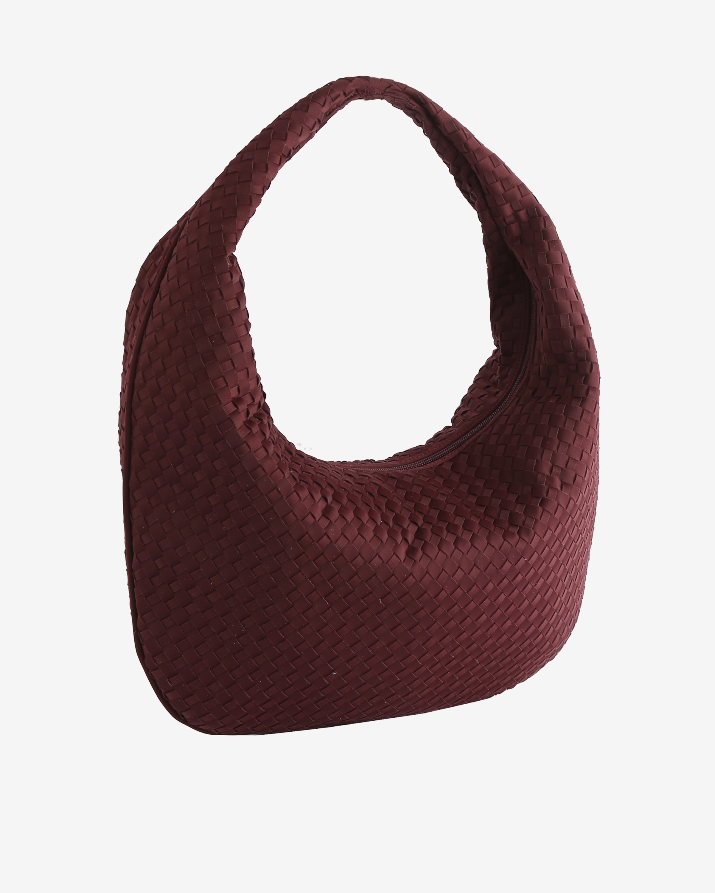 HVISK HAZE BRAIDED NEOPRENE Tote Bag 475 Midnight Plum