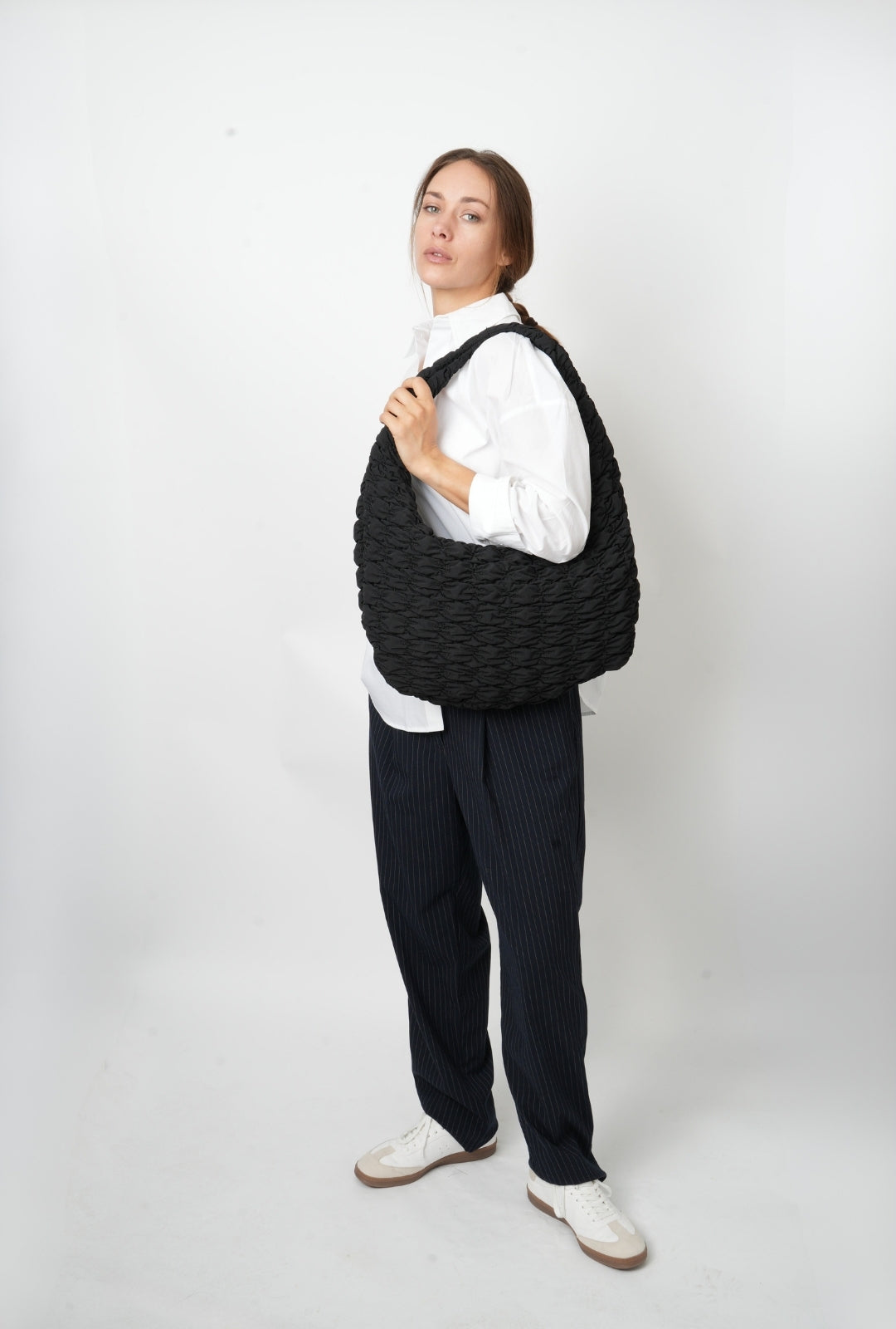 HVISK HAZE MATTE TWILL QUILT Tote Bag 009 Black