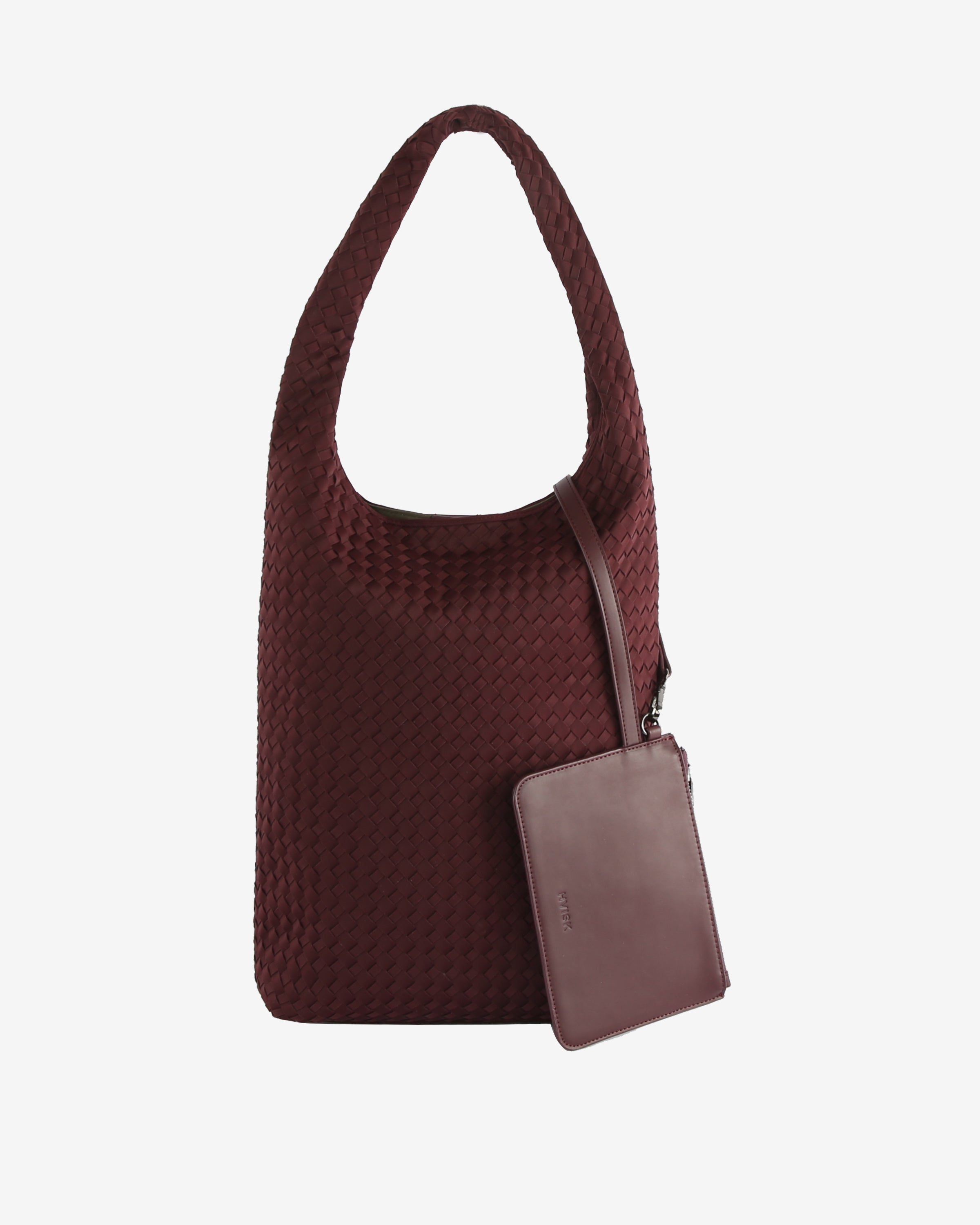 HVISK HOBO BRAIDED NEOPRENE Tote Bag 475 Midnight Plum
