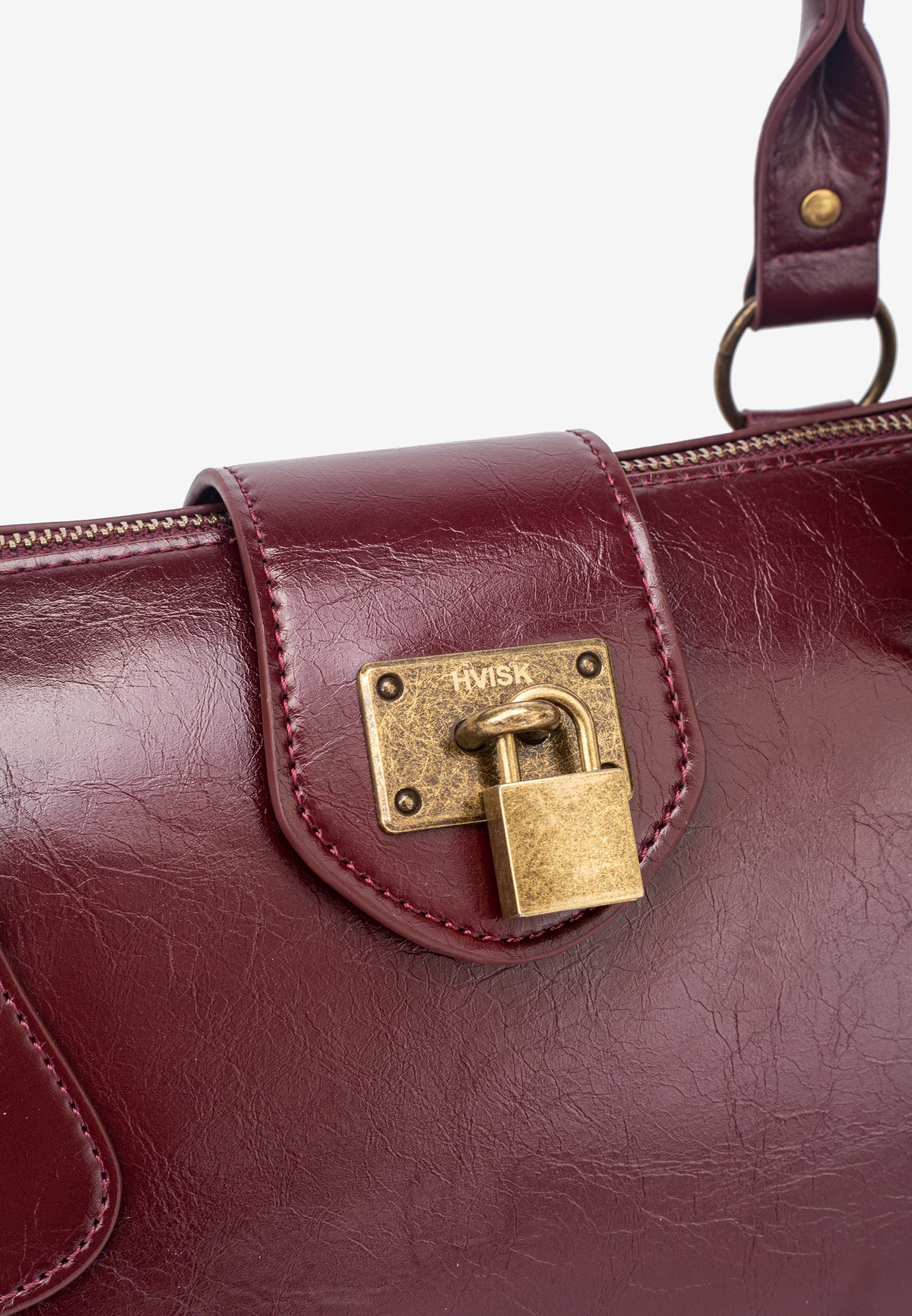 HVISK Isabella Raw Shoulder Bag 508 Deep Burgundy