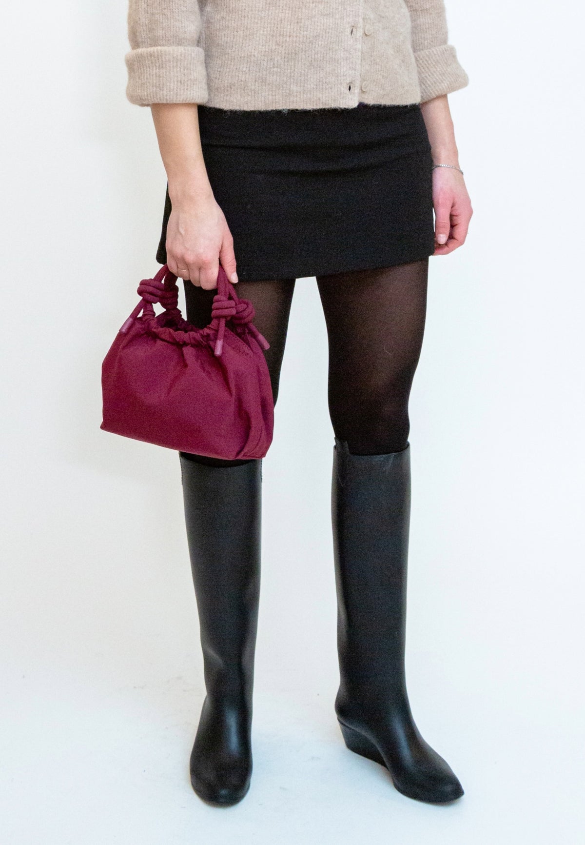 HVISK Jolly Twill Handbag 508 Deep Burgundy