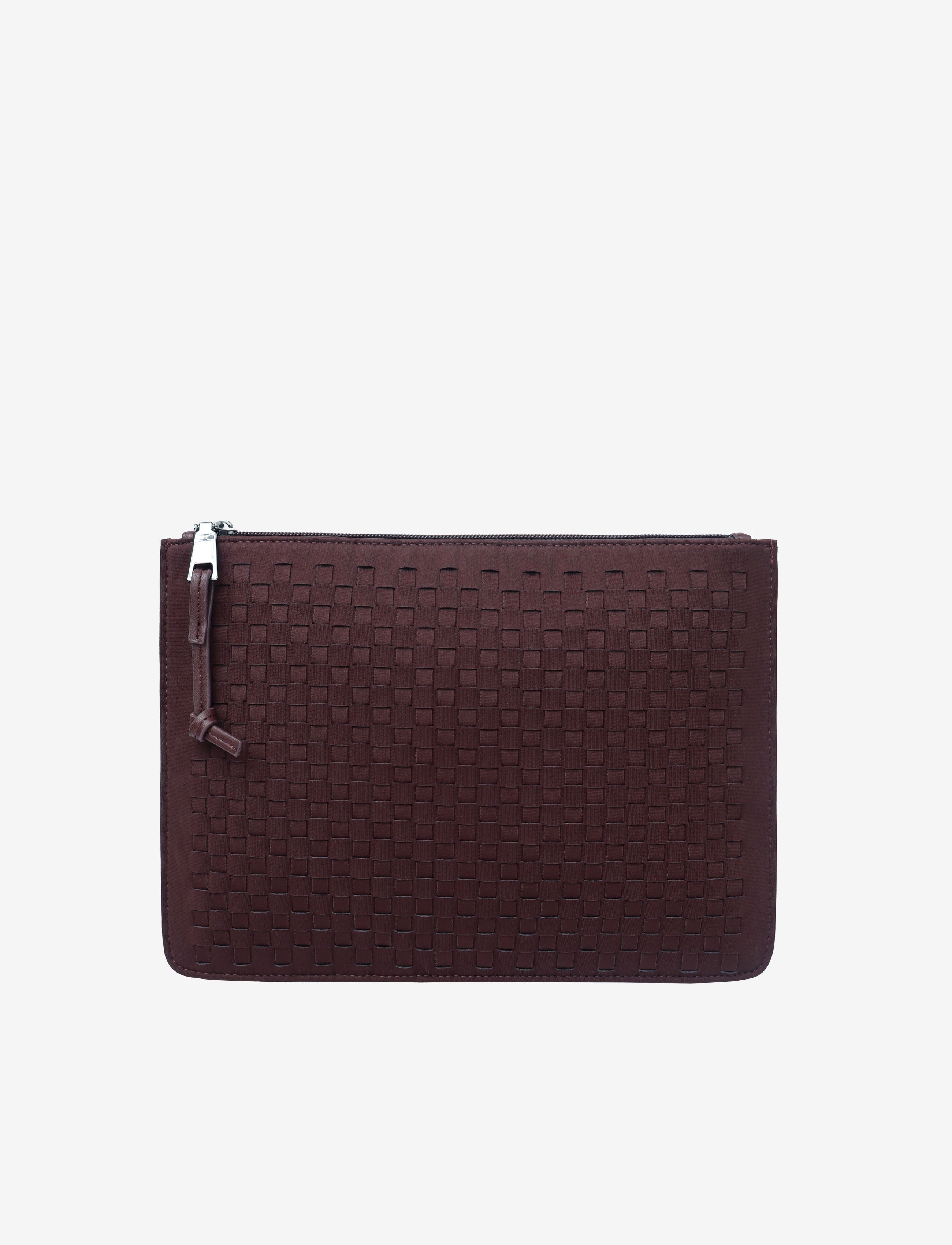 HVISK KIT LARGE BRAIDED NEOPRENE Makeup Bag 475 Midnight Plum