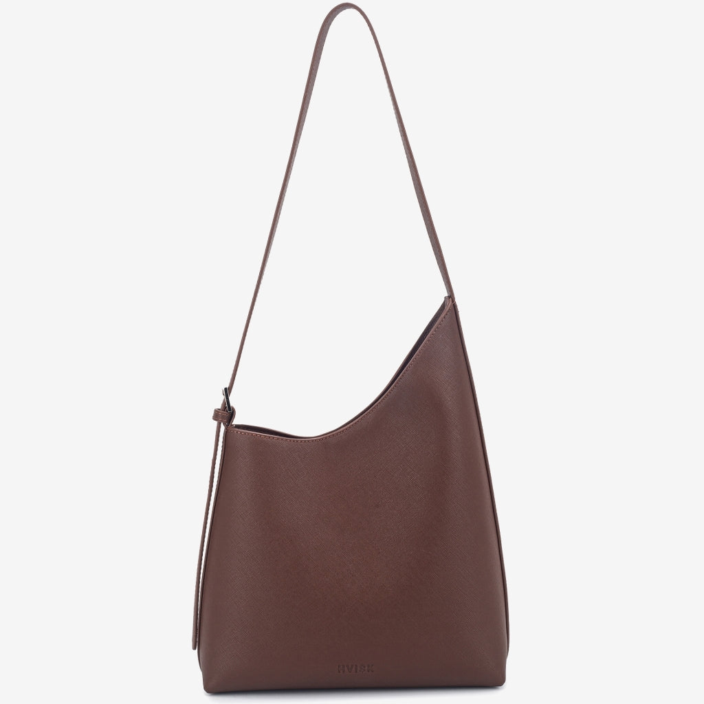 HVISK NOVA SAFFIANO Shoulder Bag 115 Dark Brown