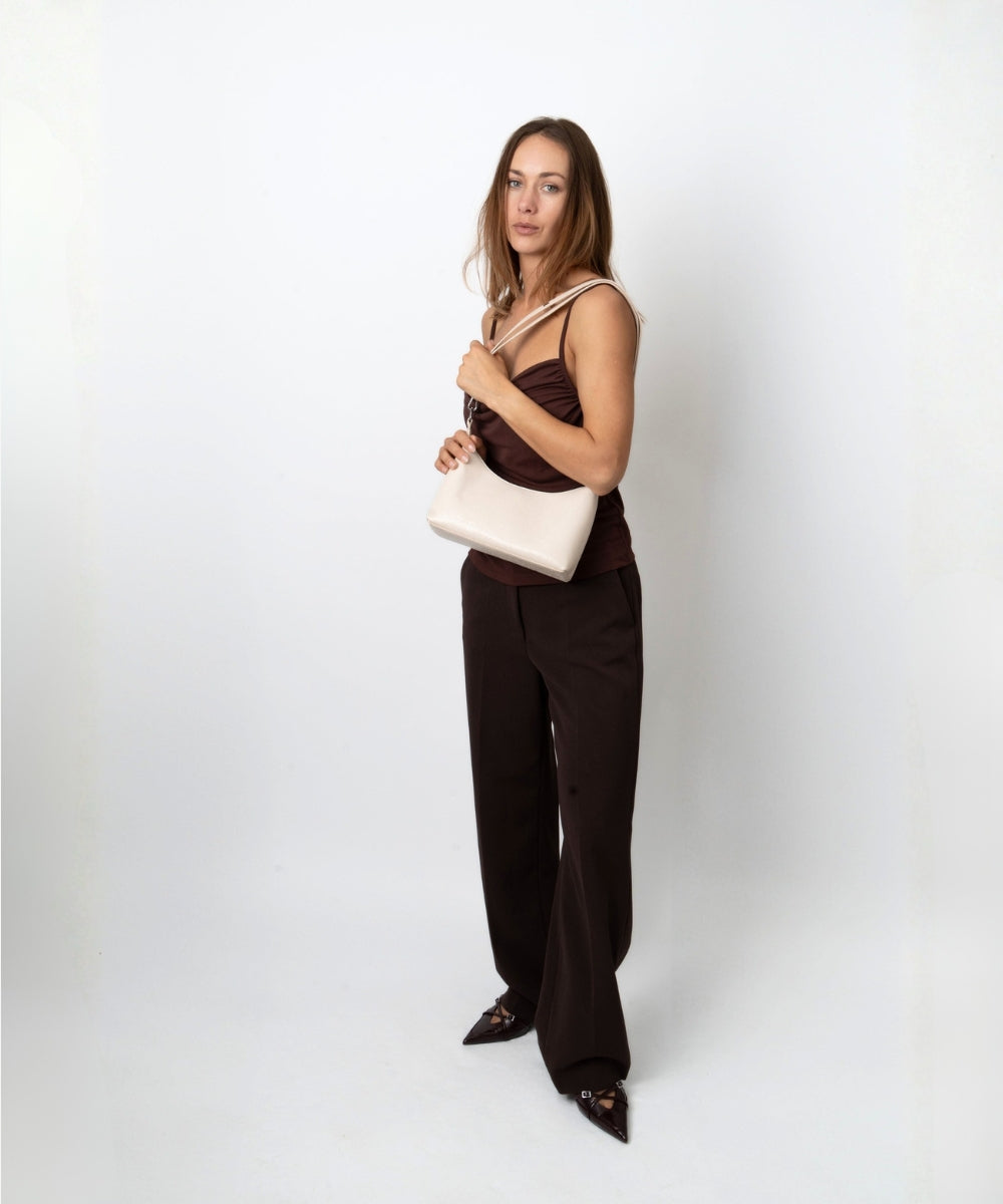 HVISK POLLY SHELL STRUCTURE Shoulder Bag 486 Oat White