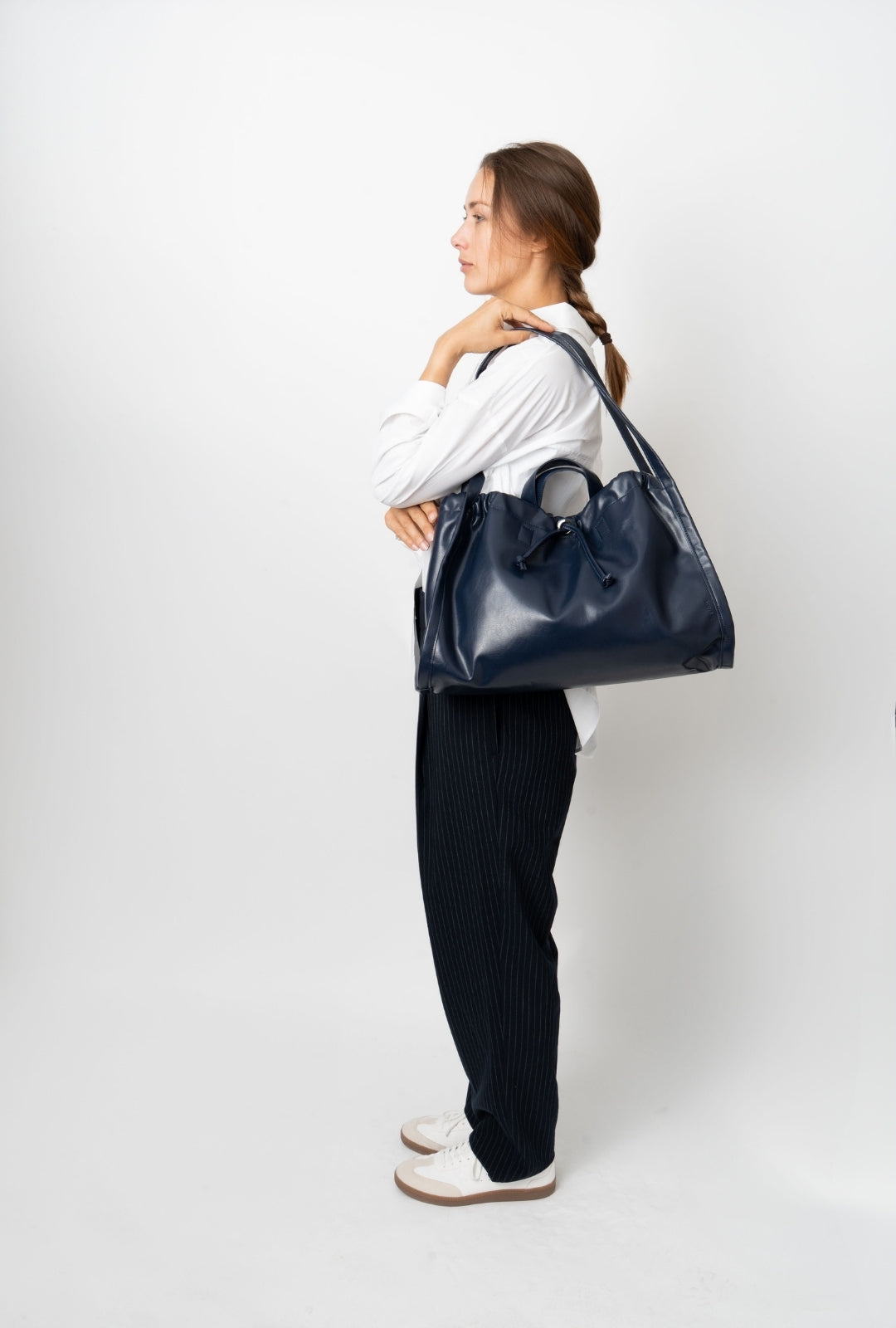 HVISK SAGE MEDIUM GLOSSY STRUCTURE Tote Bag 480 Eclipse Blue