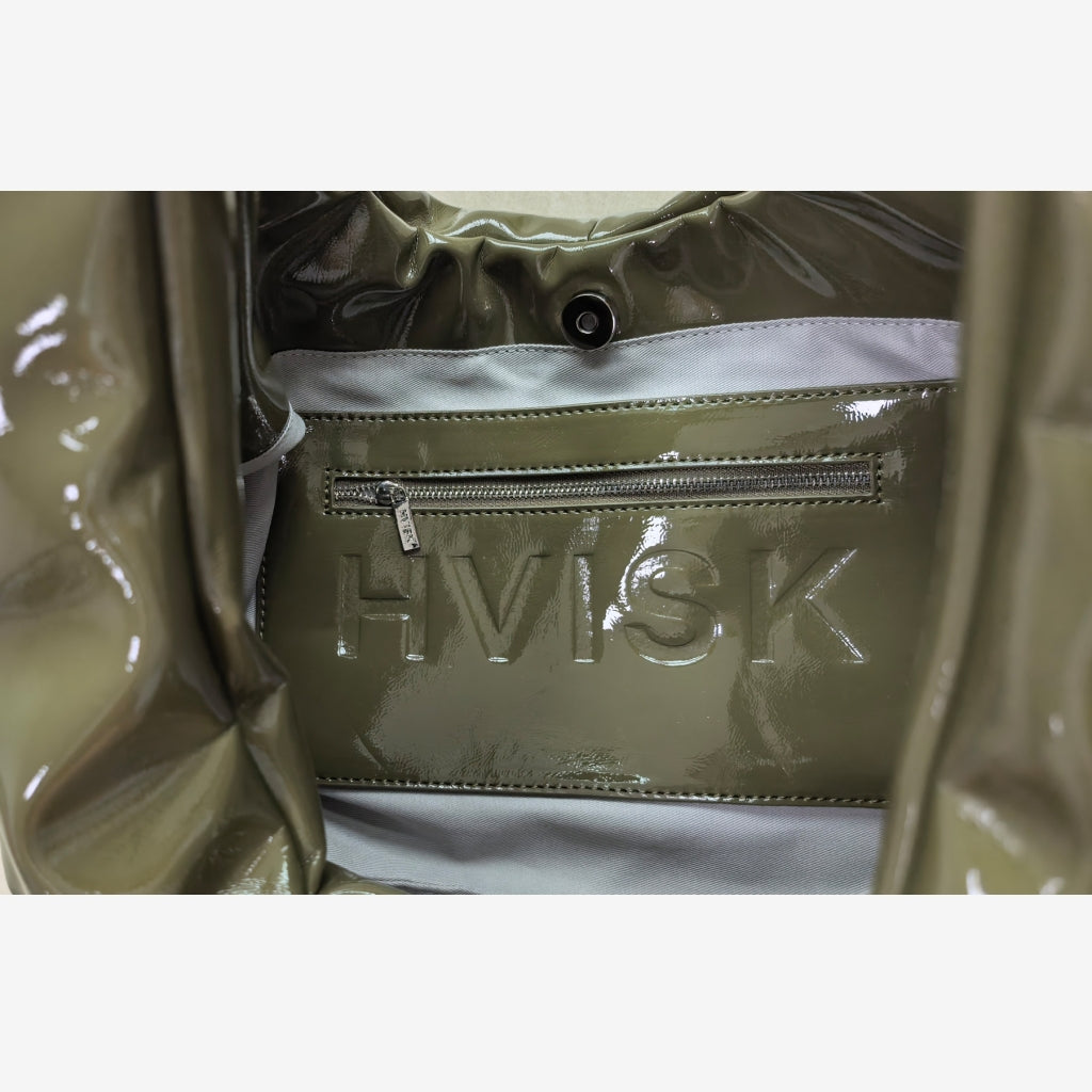 HVISK SARAH LACQUER Shoulder Bag 086 Olive