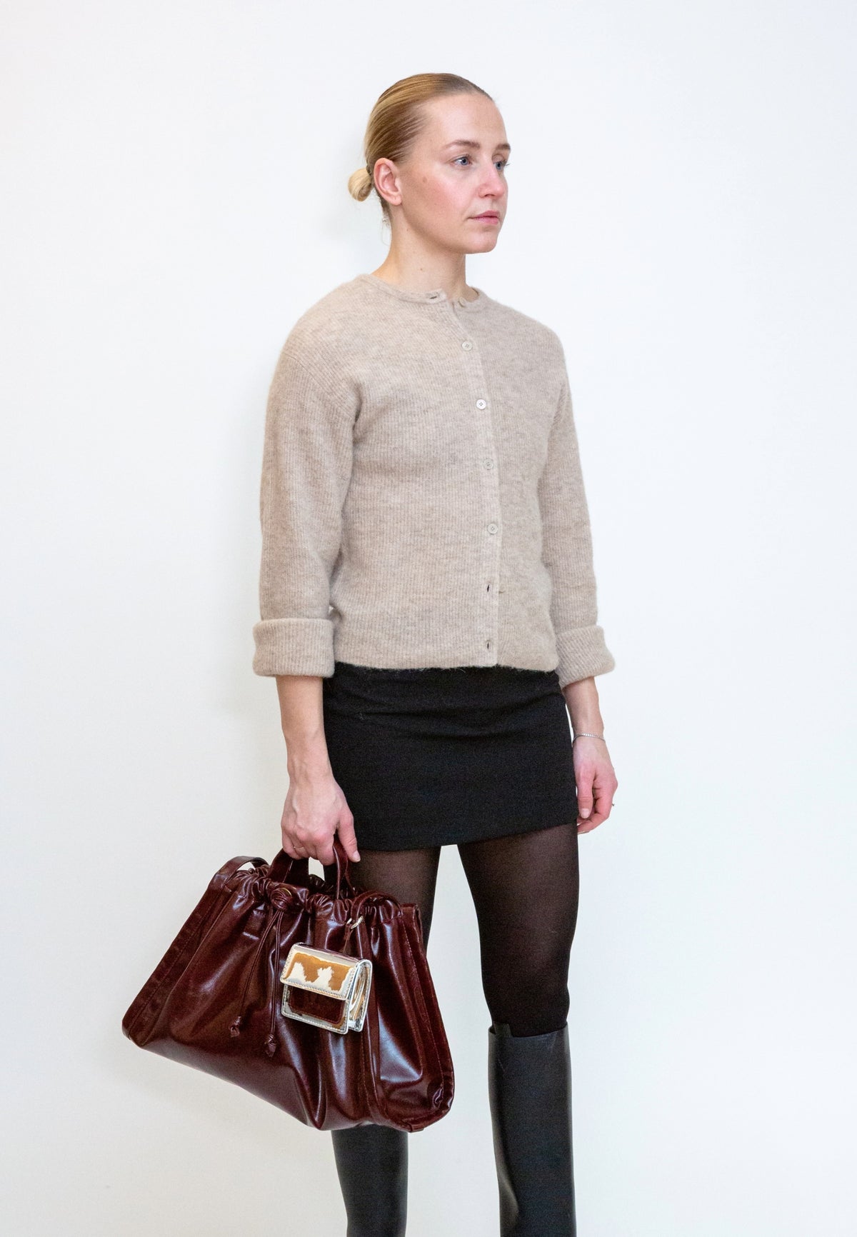 HVISK Sage Raw Shopper 508 Deep Burgundy