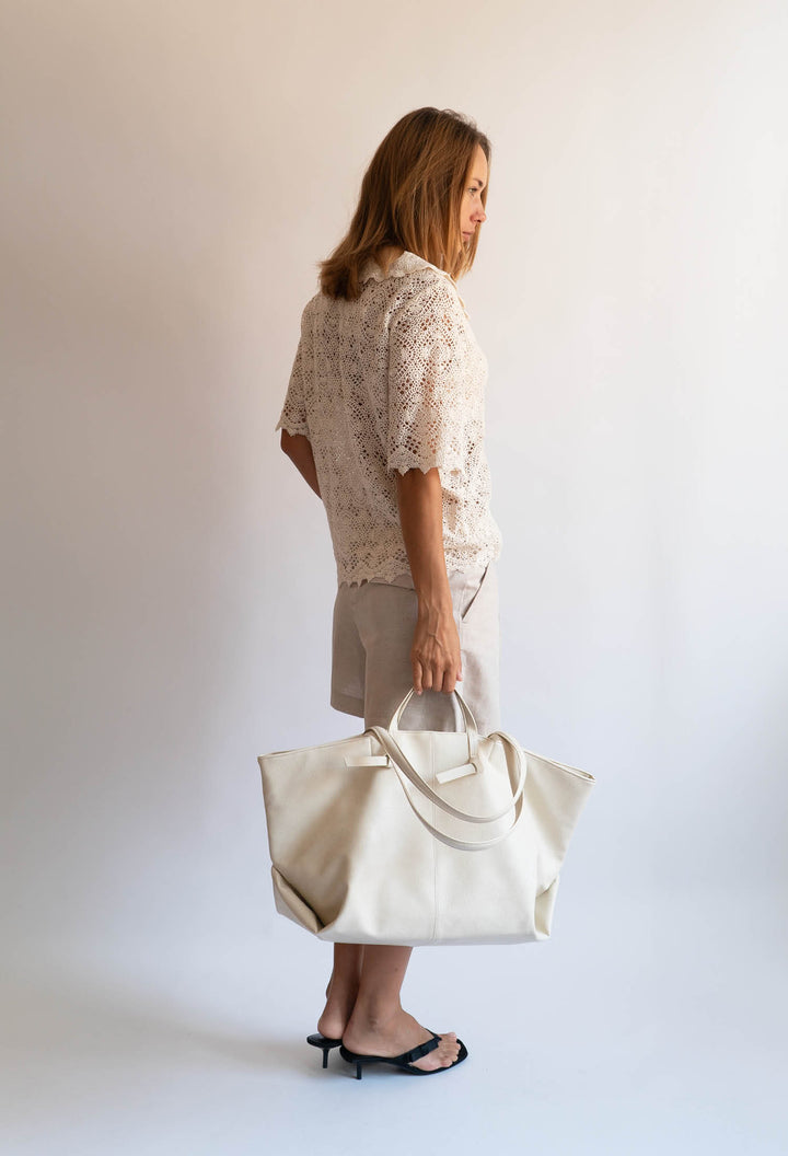 HVISK TOWNY SOFT STRUCTURE Tote Bag 464 White Sand