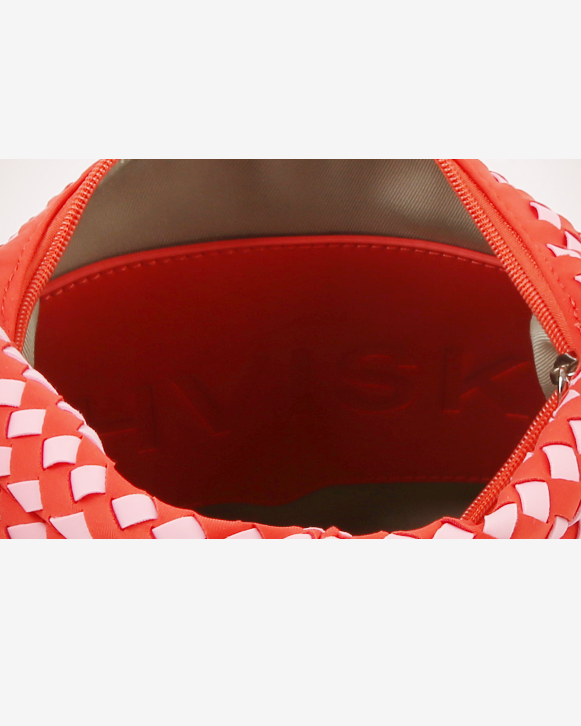 HVISK TWIST BRAIDED NEOPRENE Crossbody 465 Red Coral