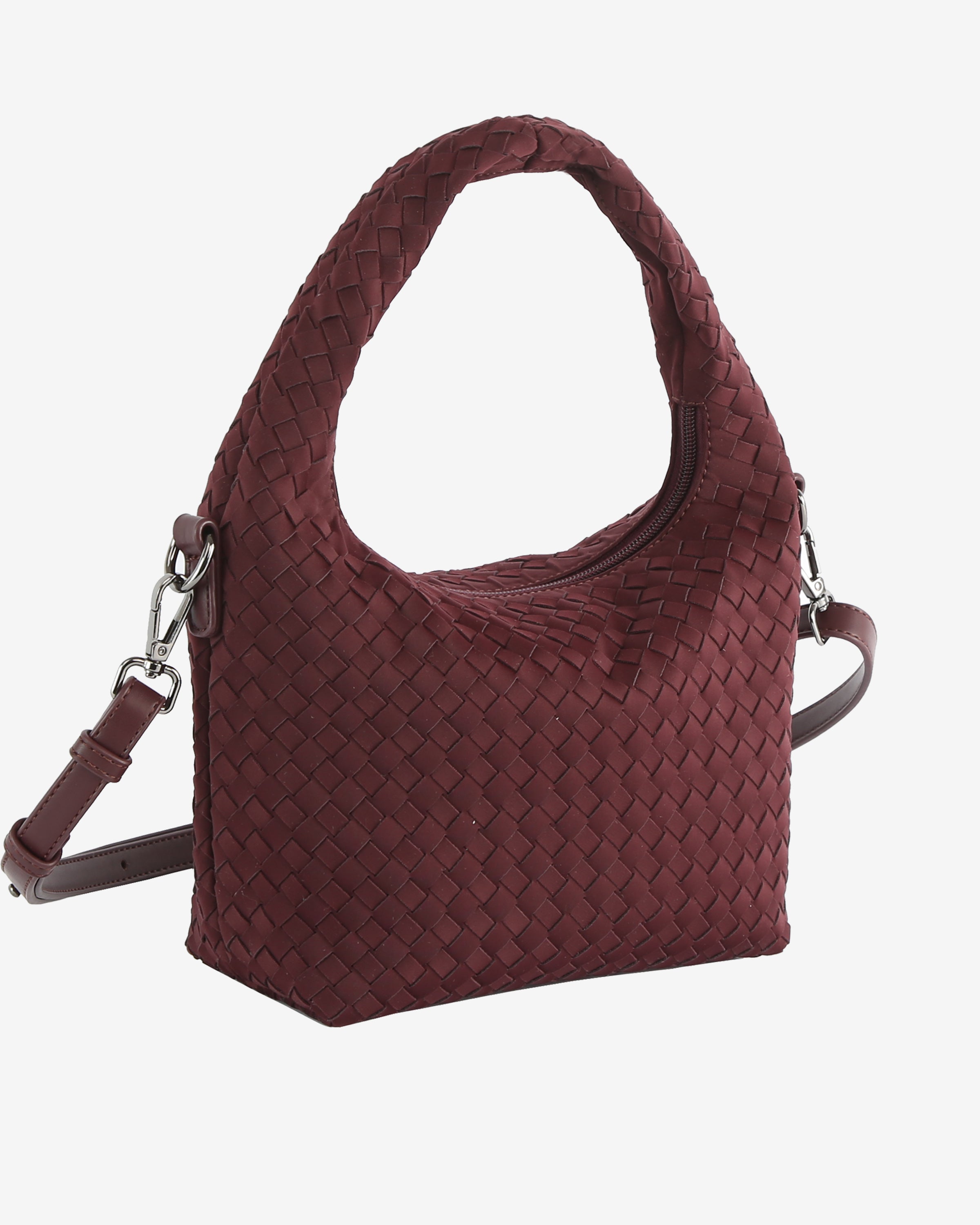 HVISK TWIST BRAIDED NEOPRENE Crossbody 475 Midnight Plum