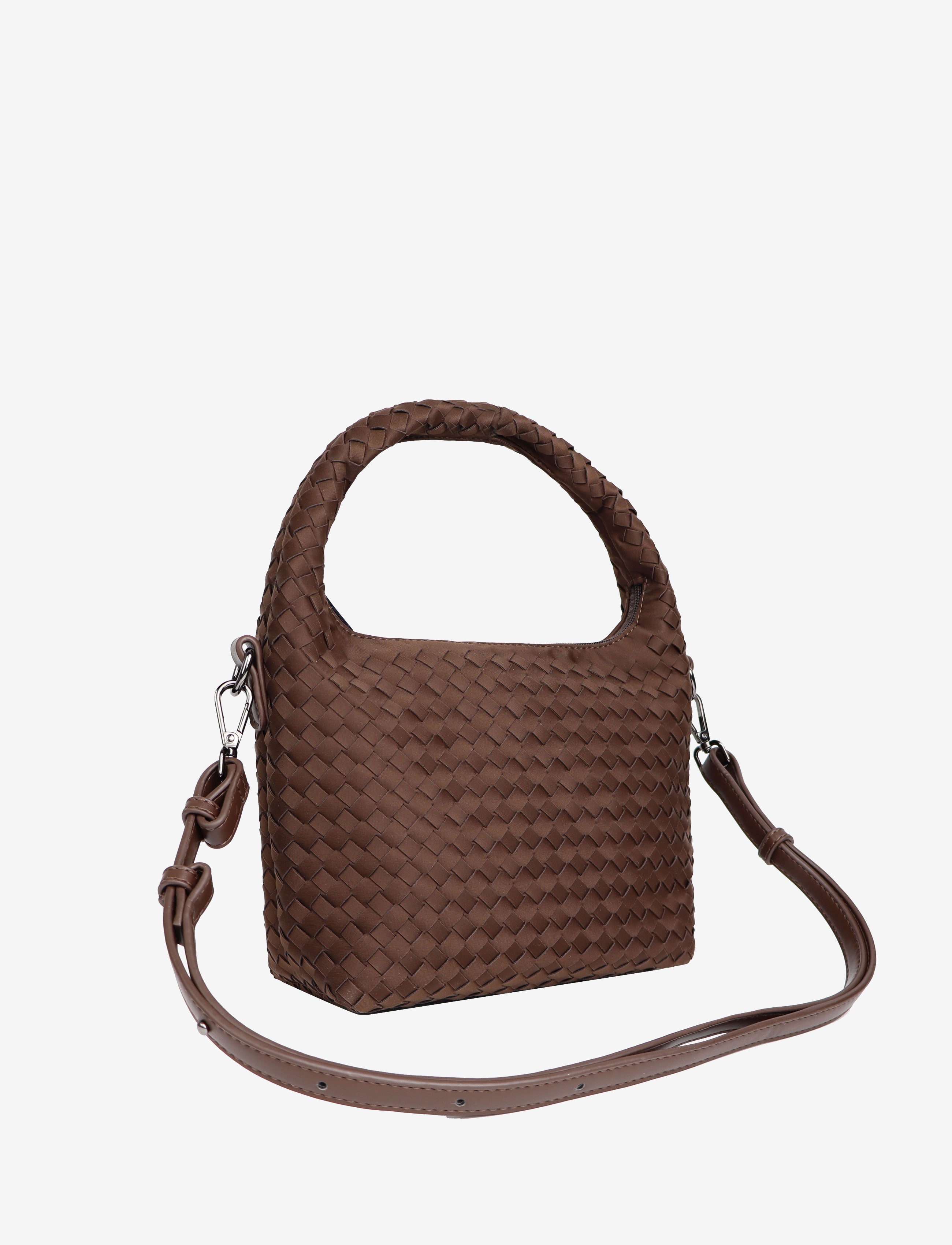 HVISK TWIST BRAIDED NEOPRENE Crossbody 485 Espresso