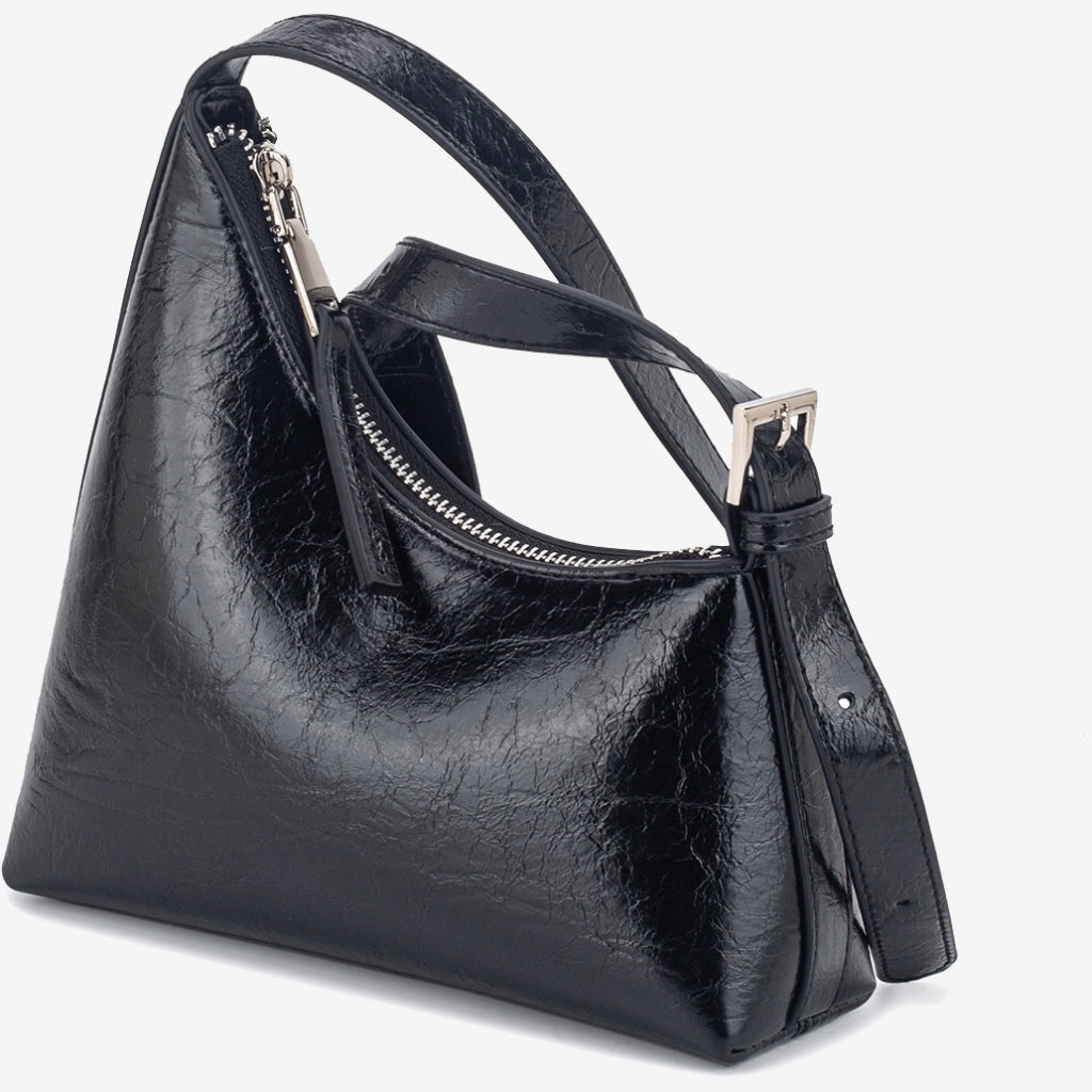 HVISK WILLA LACQUER Shoulder Bag 009 Black