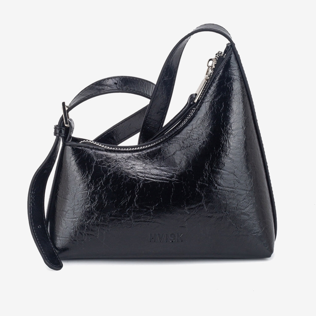 HVISK WILLA LACQUER Shoulder Bag 009 Black