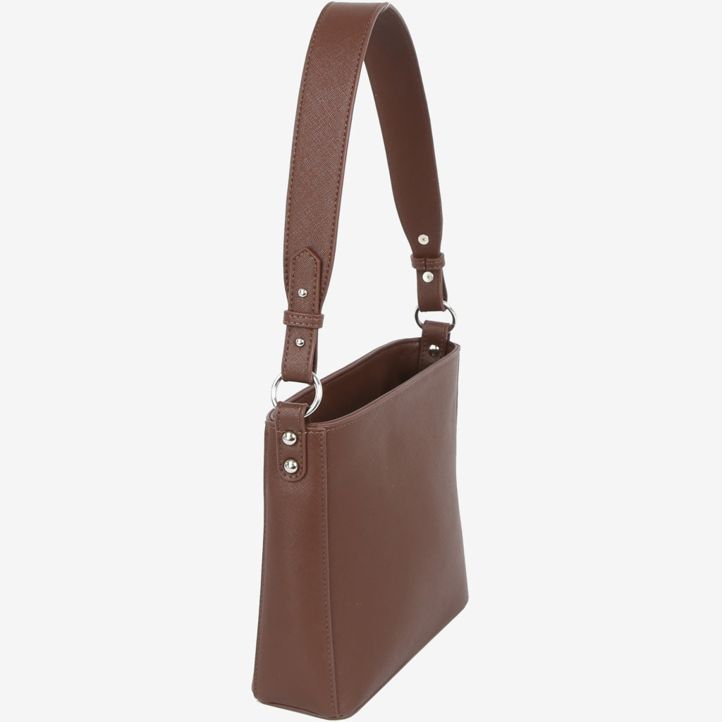 HVISK AMBLE SAFFIANO Shoulder Bag 115 Dark Brown