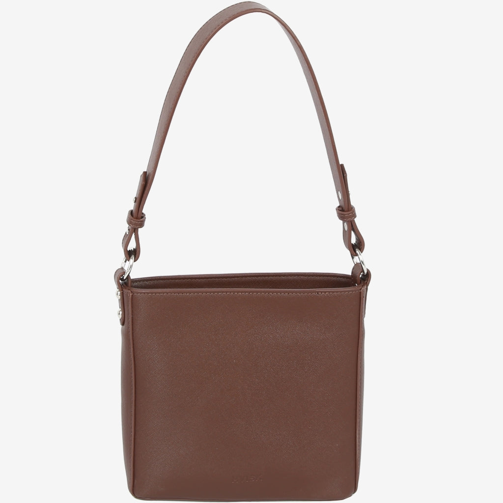 HVISK AMBLE SAFFIANO Shoulder Bag 115 Dark Brown