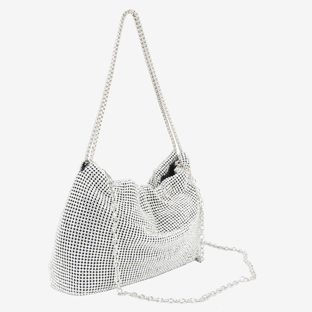 HVISK ARCAINIA RHINESTONE Shoulder Bag 334 Silver