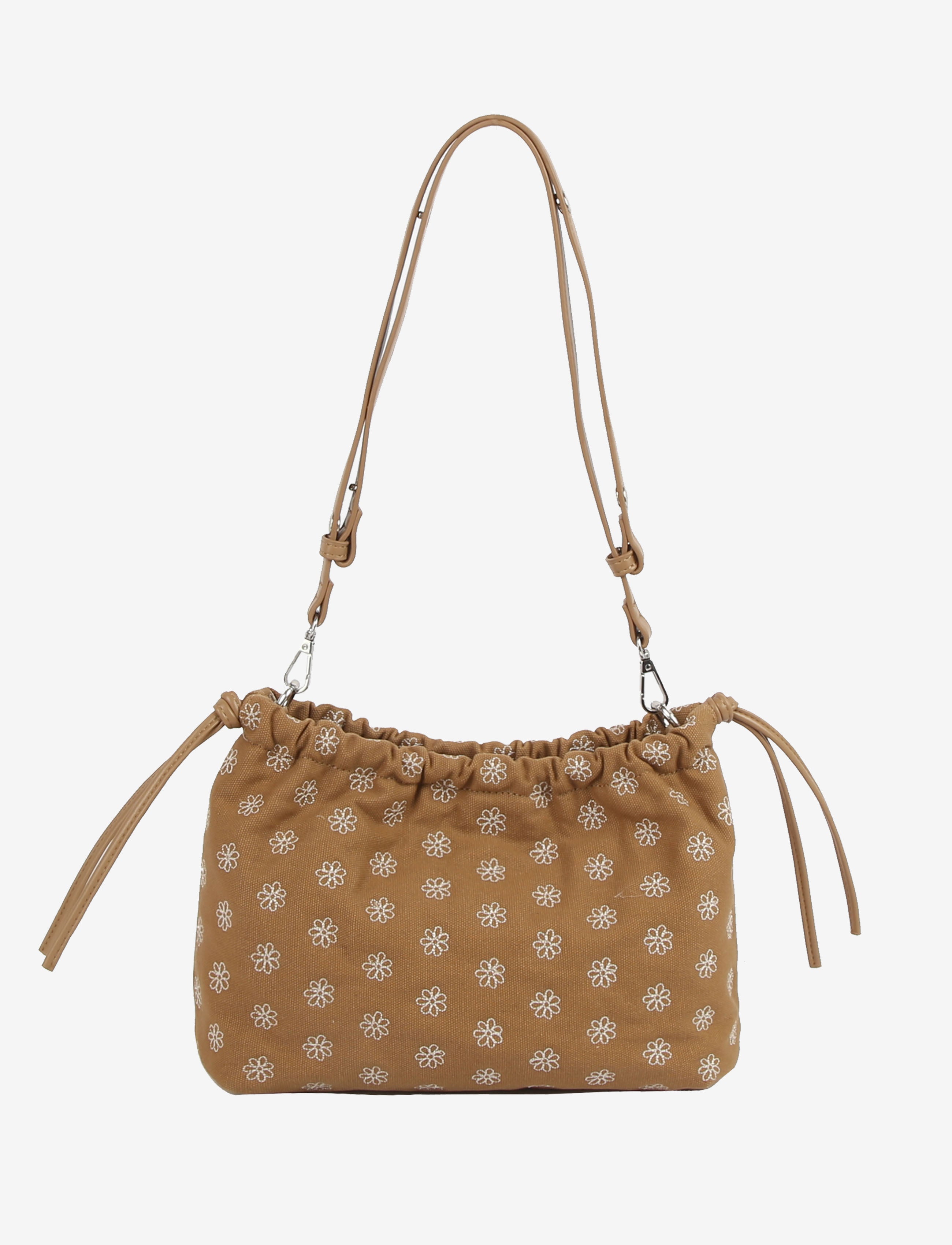 HVISK ARCANE CANVAS EMBRIODERY Handle Bag 505 Ash Brown