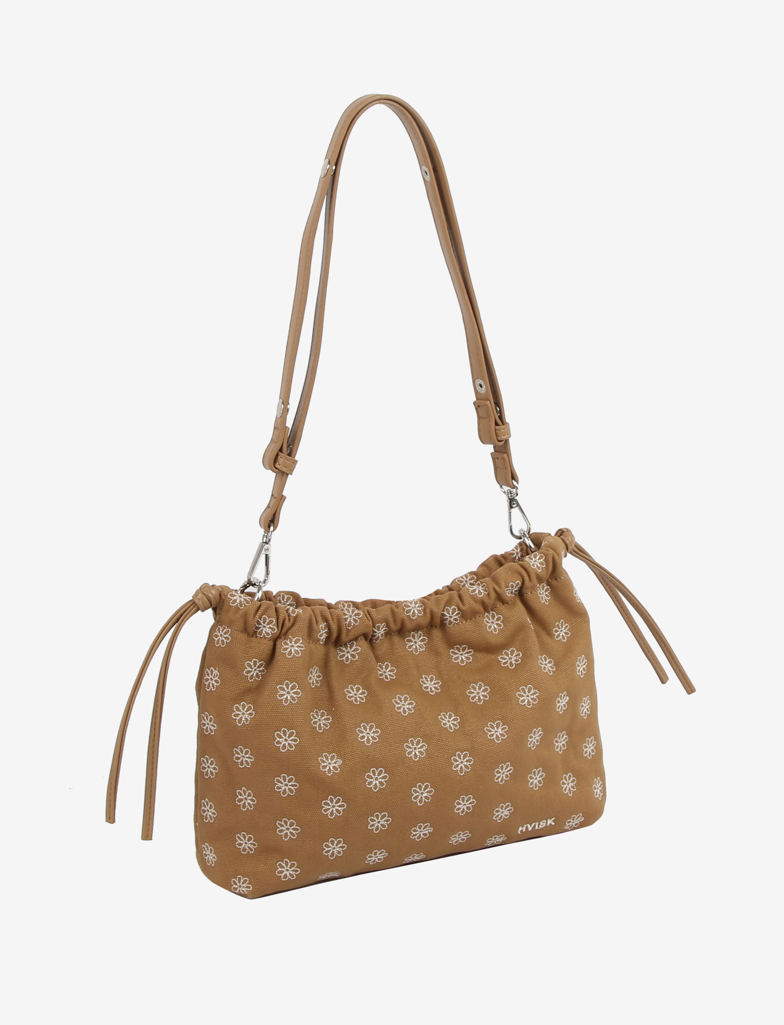 HVISK ARCANE CANVAS EMBRIODERY Handle Bag 505 Ash Brown