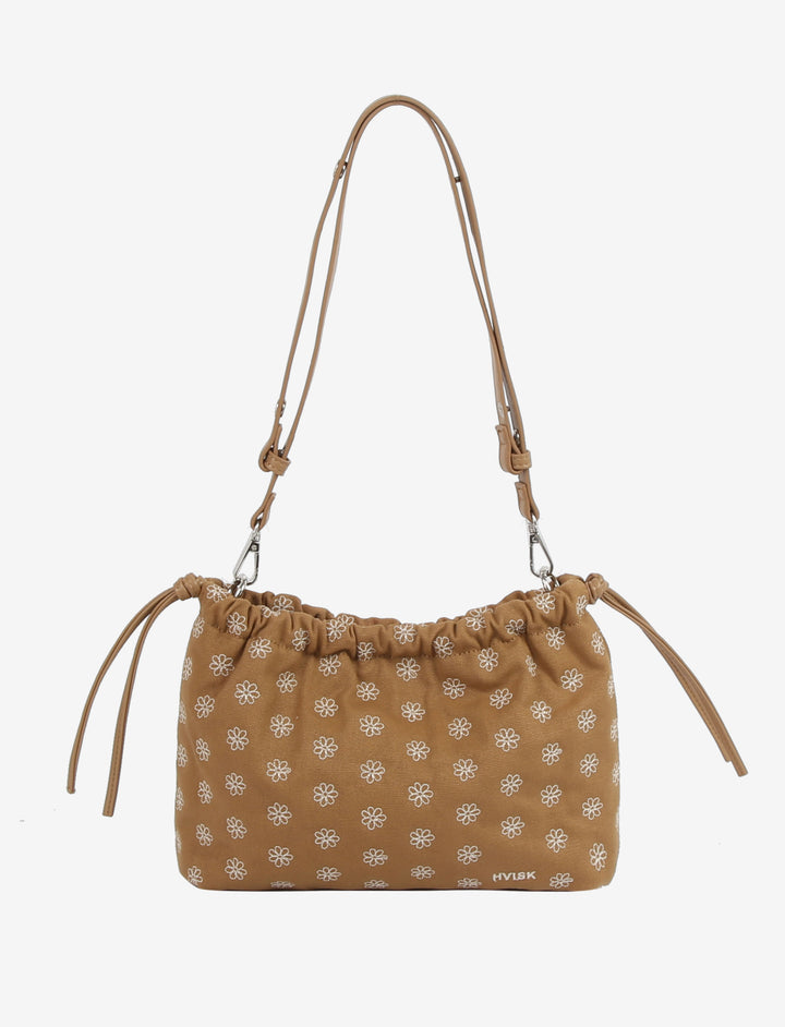 HVISK ARCANE CANVAS EMBRIODERY Handle Bag 505 Ash Brown