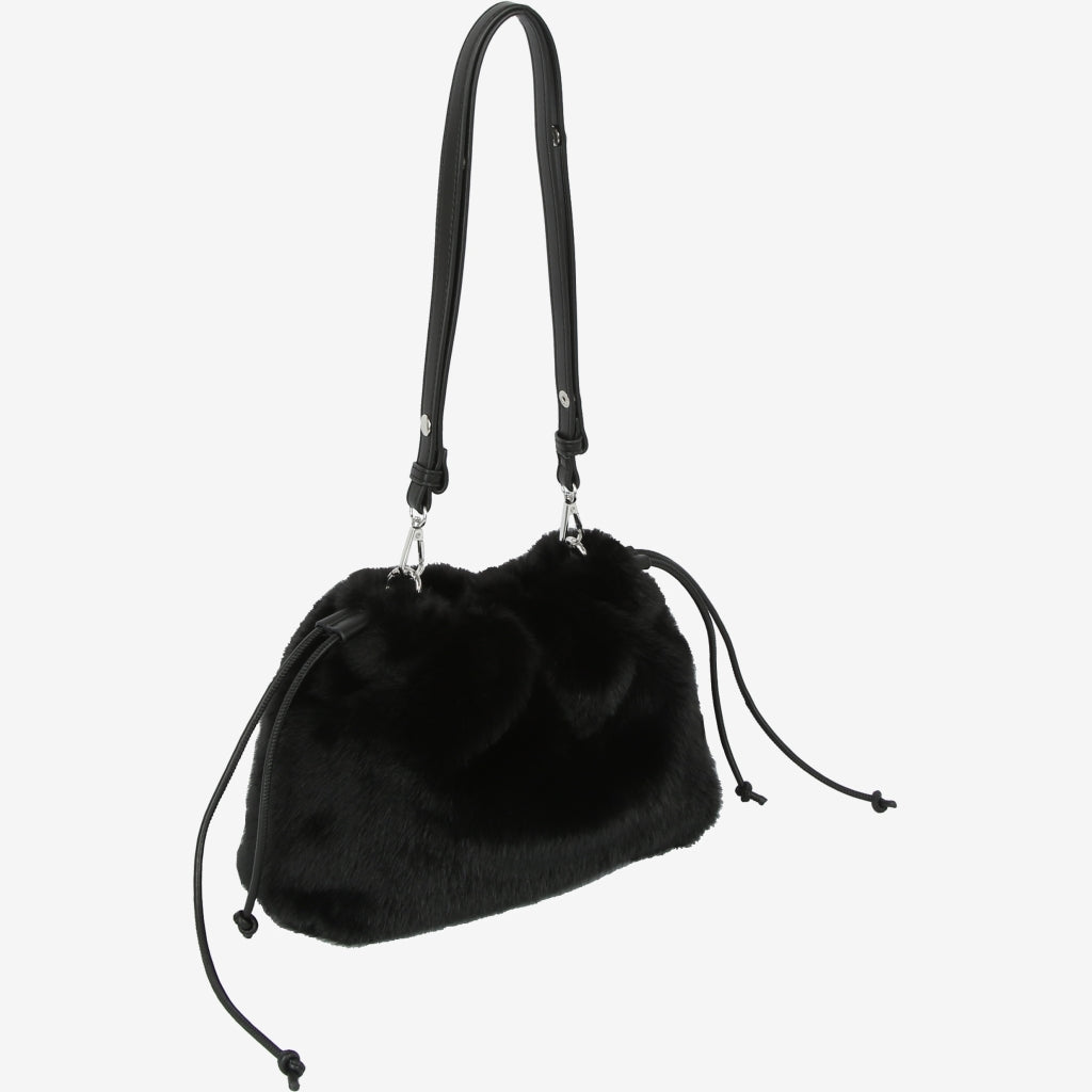 HVISK ARCANE FLUFFY Shoulder Bag 009 Black