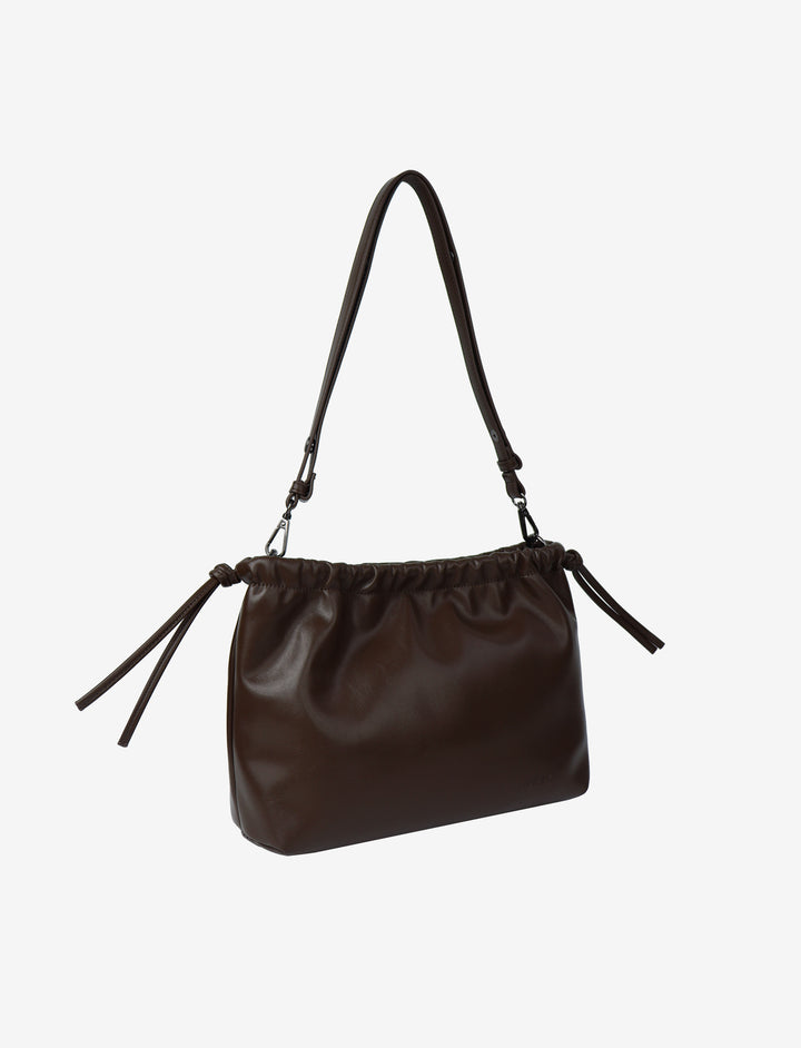 HVISK ARCANE GLOSSY STRUCTURE Handle Bag 496 Cocoa