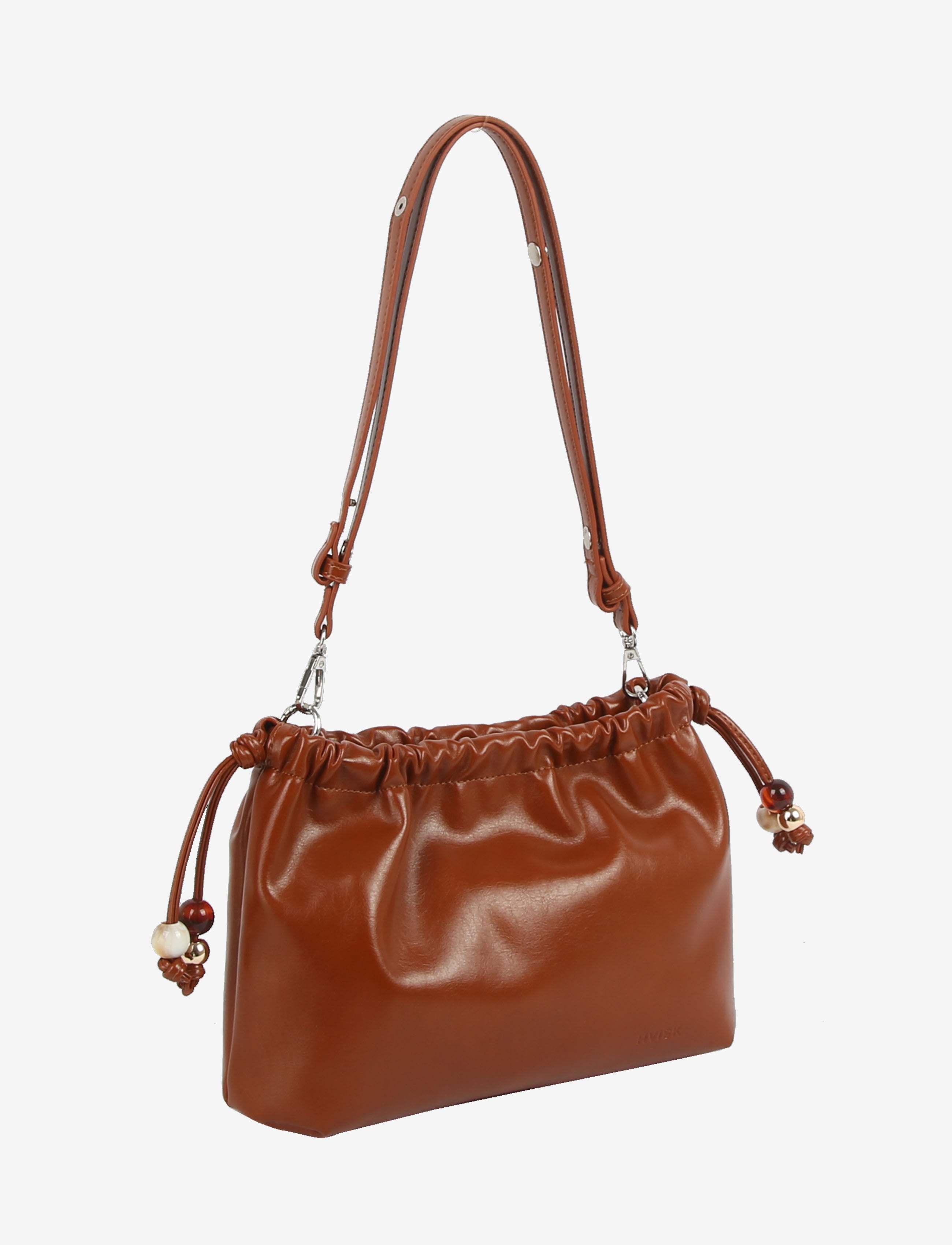 HVISK ARCANE GLOSSY STRUCTURE Handle Bag 499 Brown Amber