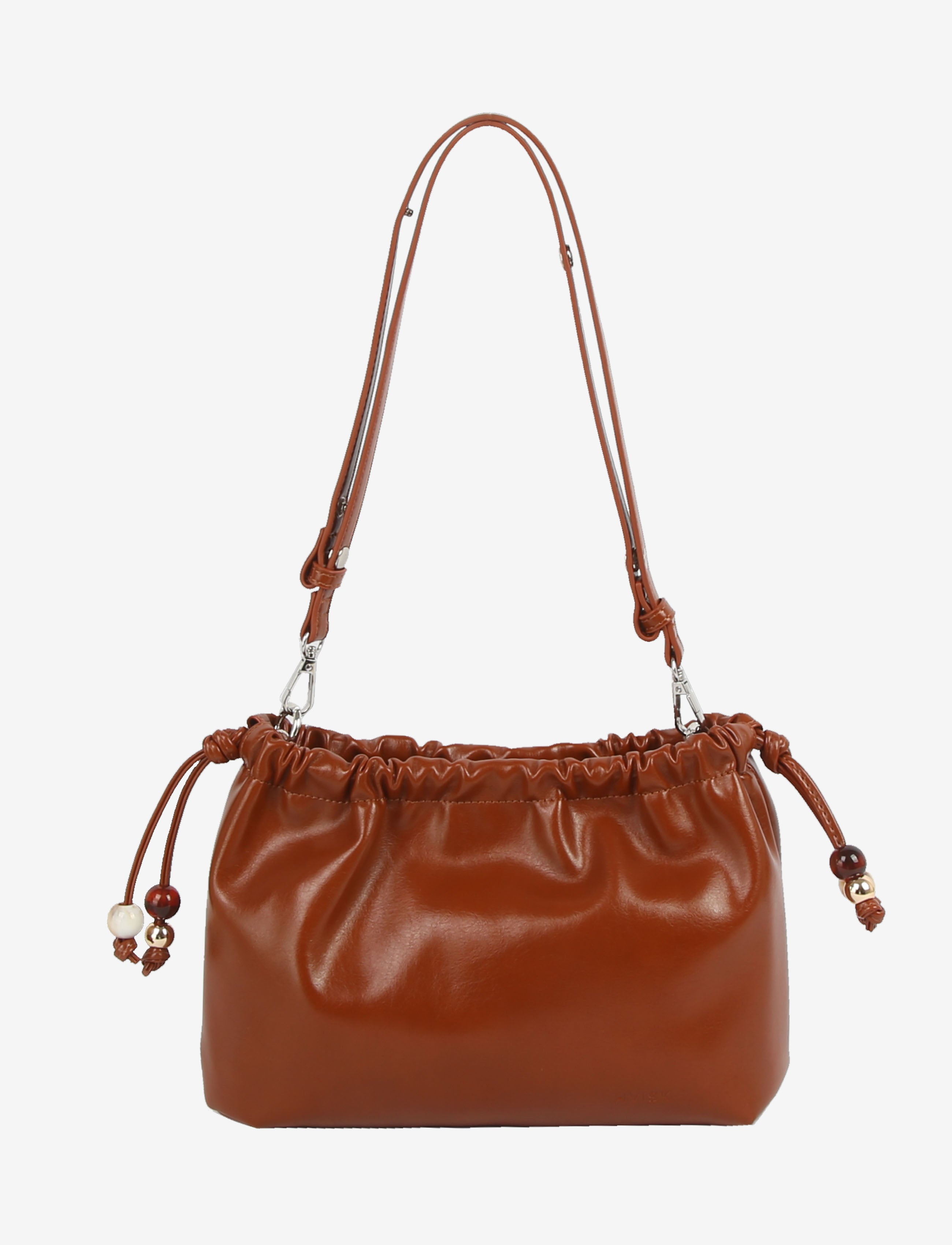 HVISK ARCANE GLOSSY STRUCTURE Handle Bag 499 Brown Amber