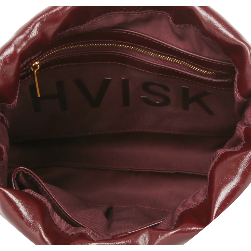 HVISK ARCANE RAW STRUCTURE Handle Bag 508 Deep Burgundy