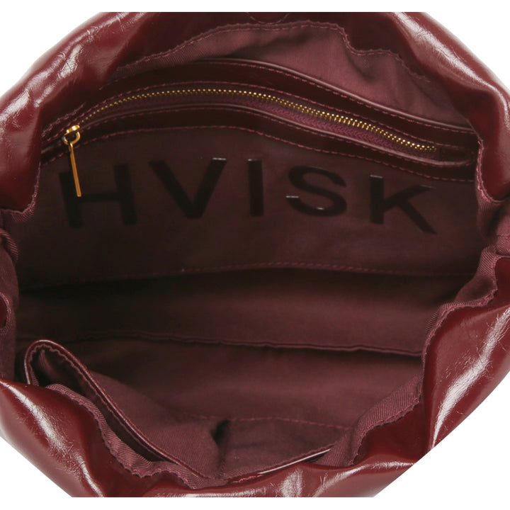 HVISK ARCANE RAW STRUCTURE Handle Bag 508 Deep Burgundy