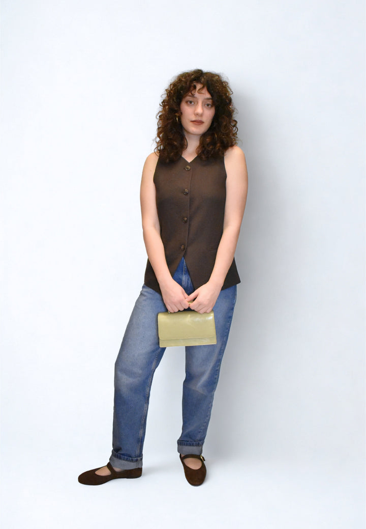 HVISK ARIA GLOSSY STRUCTURE Crossbody 492 Matcha Green