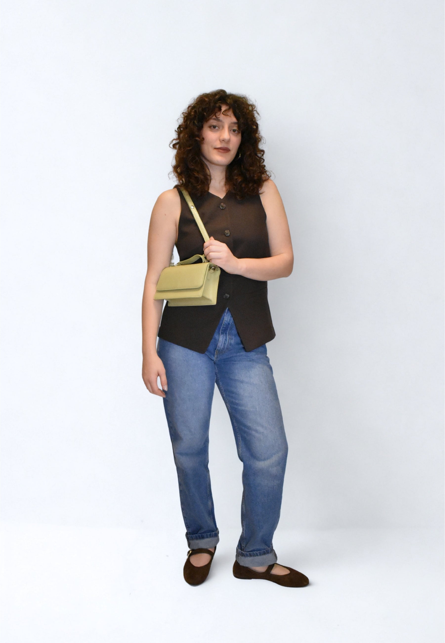 HVISK ARIA GLOSSY STRUCTURE Crossbody 492 Matcha Green