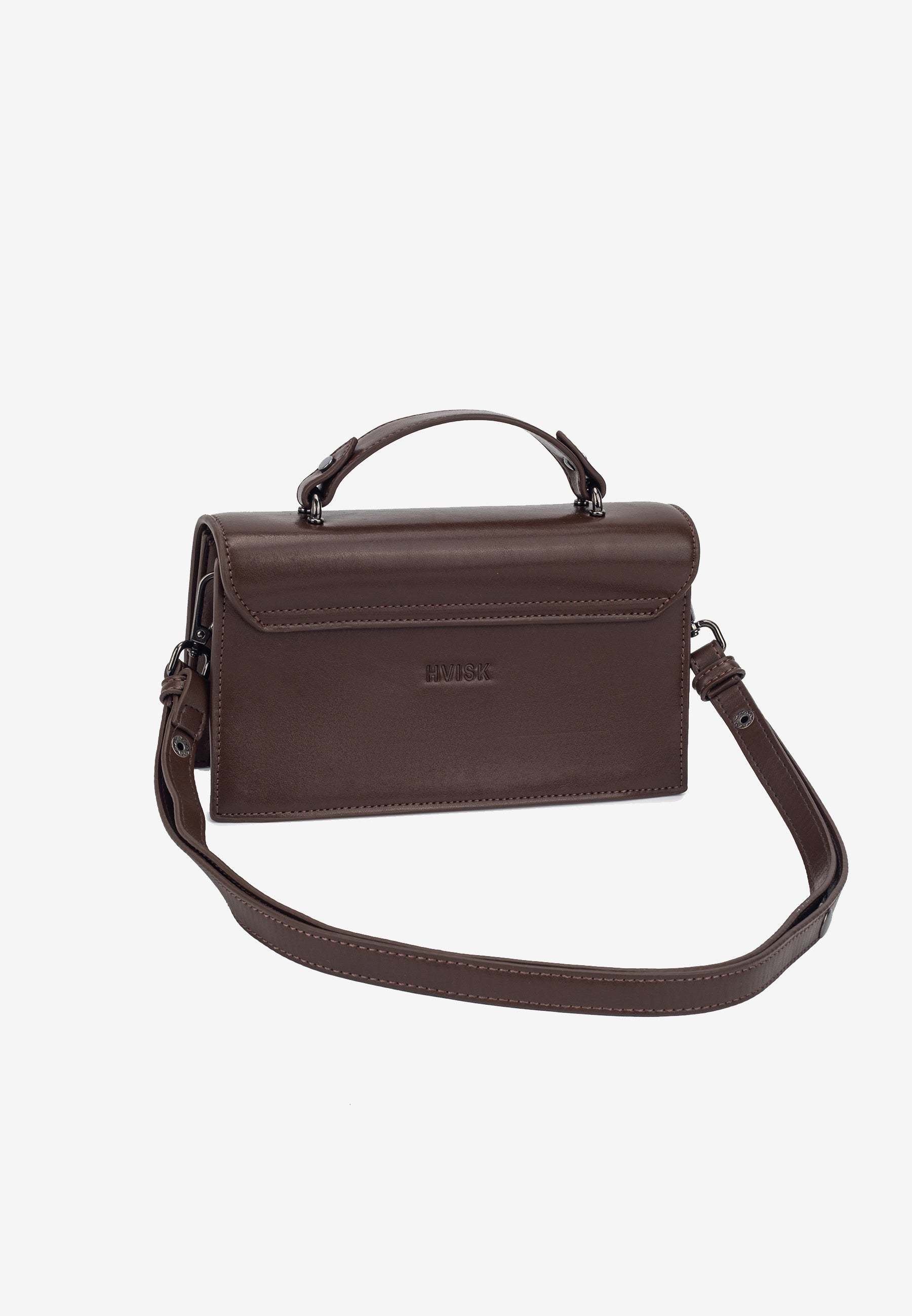 HVISK ARIA GLOSSY STRUCTURE Crossbody 496 Cocoa