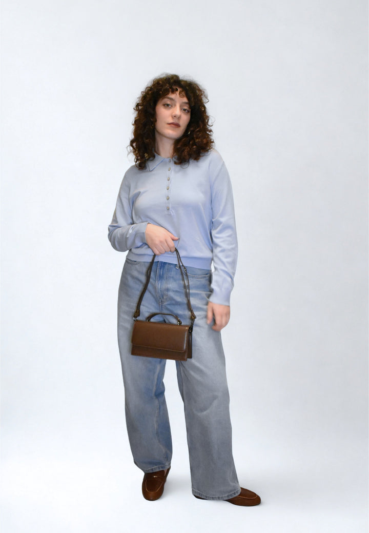 HVISK ARIA GLOSSY STRUCTURE Crossbody 496 Cocoa