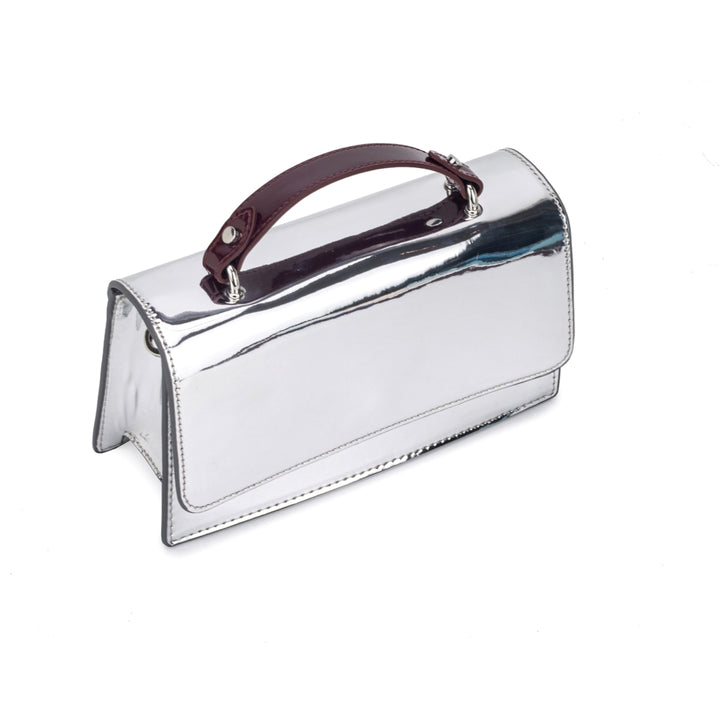 HVISK ARIA MIRROR GLOSS STRUCTURE Crossbody 511 Silver Maroon