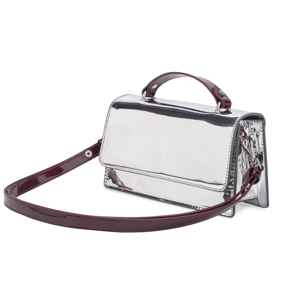 HVISK ARIA MIRROR GLOSS STRUCTURE Crossbody 511 Silver Maroon