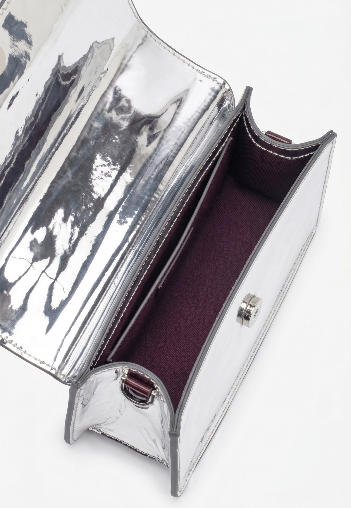 HVISK ARIA MIRROR GLOSS STRUCTURE Crossbody 511 Silver Maroon