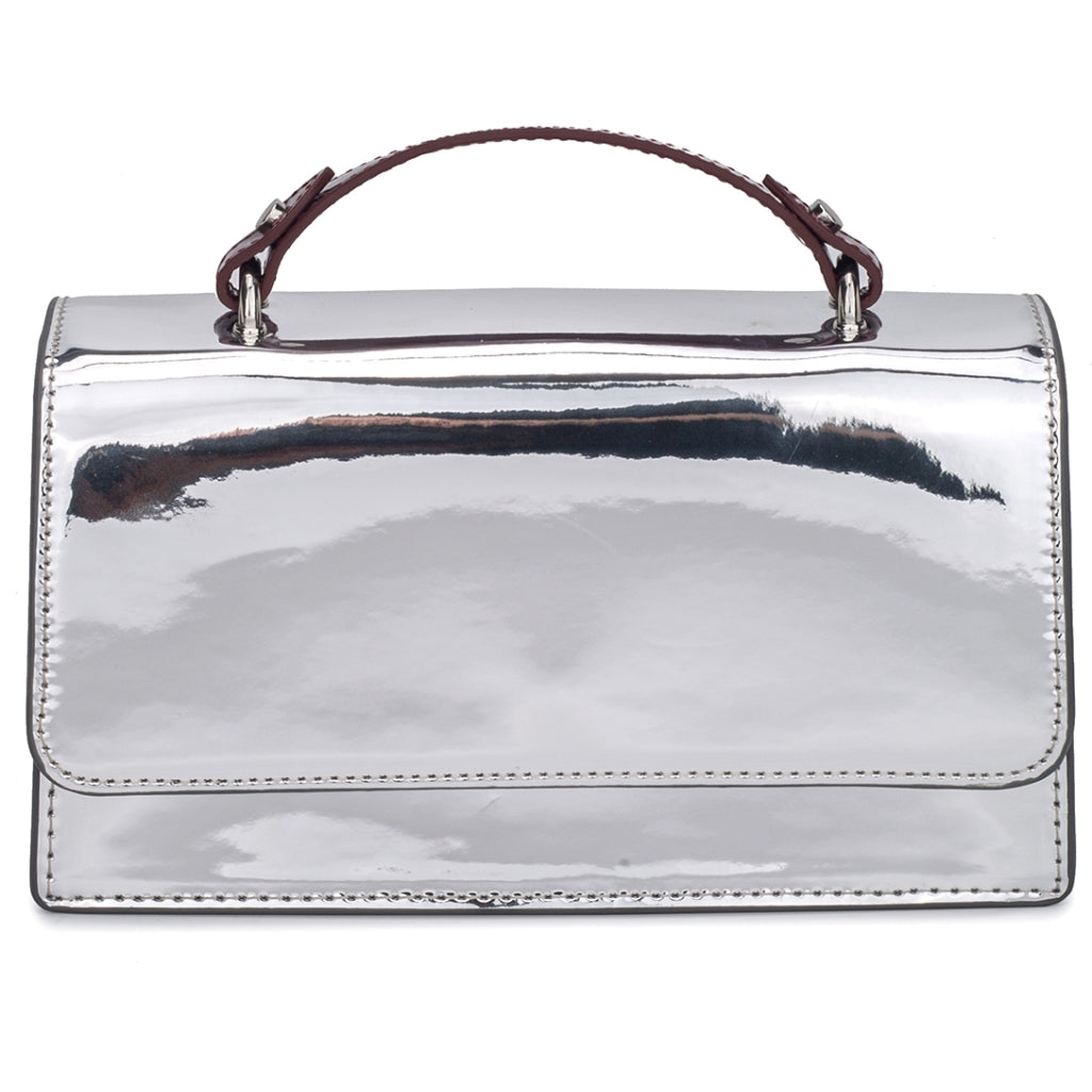 HVISK ARIA MIRROR GLOSS STRUCTURE Crossbody 511 Silver Maroon
