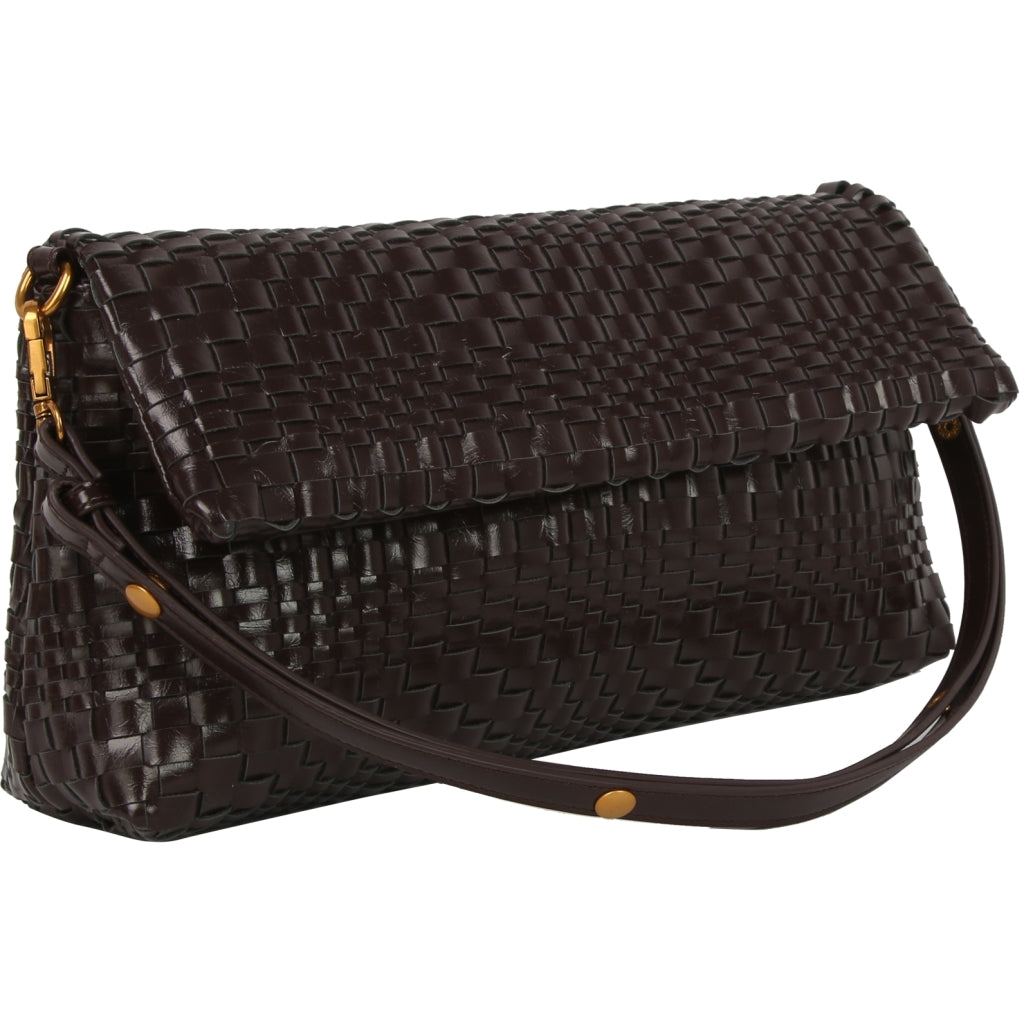HVISK ARLENE BRAIDED RAW STRUCTURE Clutch 507 Umber Brown