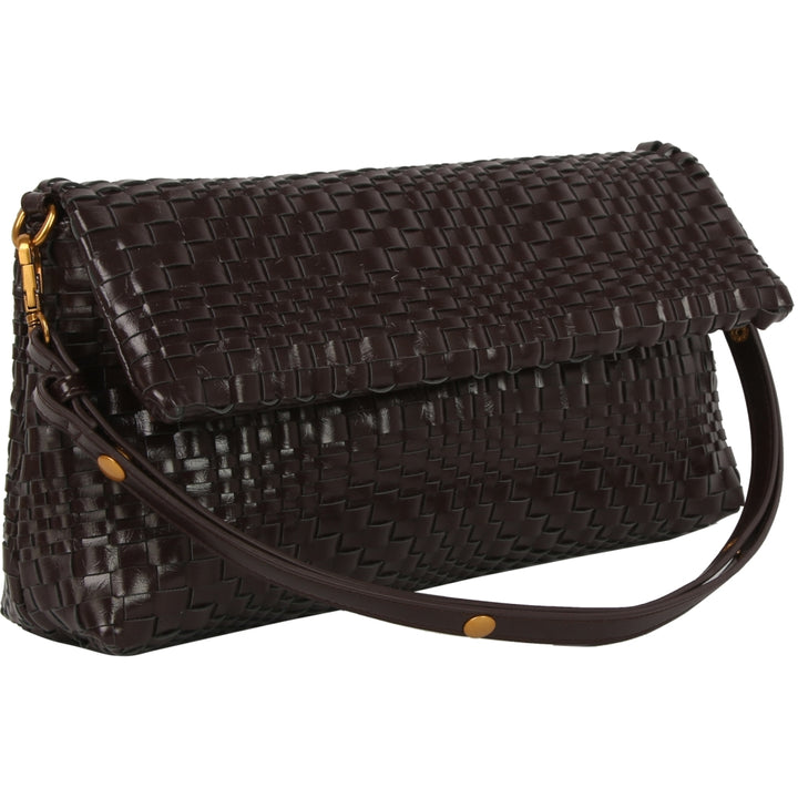 HVISK ARLENE BRAIDED RAW STRUCTURE Clutch 507 Umber Brown