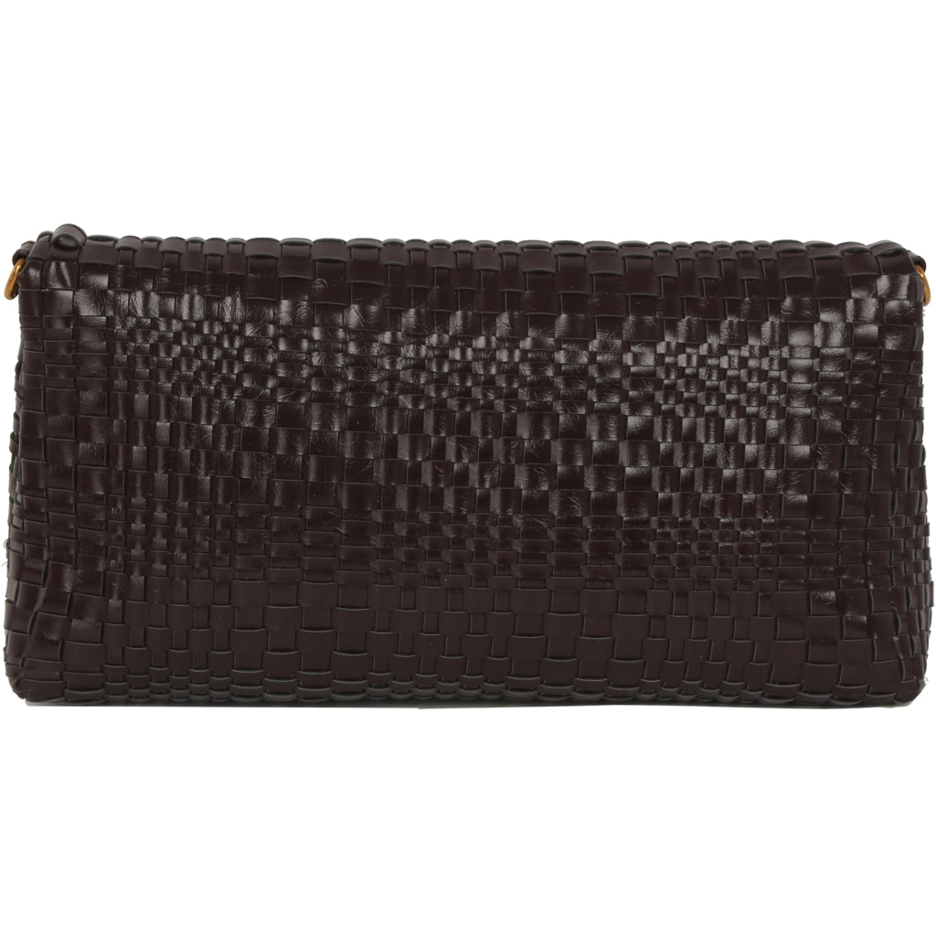HVISK ARLENE BRAIDED RAW STRUCTURE Clutch 507 Umber Brown